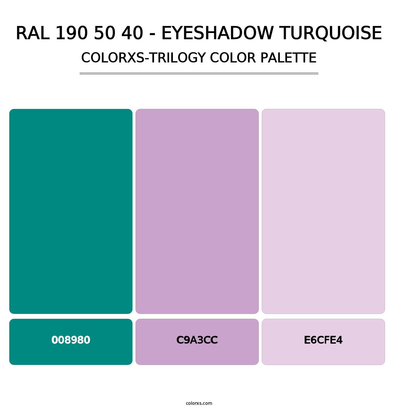 RAL 190 50 40 - Eyeshadow Turquoise - Colorxs Trilogy Palette