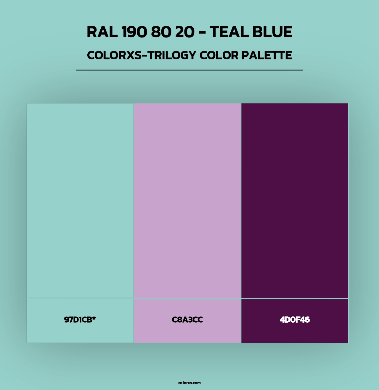 RAL 190 80 20 - Teal Blue - Colorxs Trilogy Palette