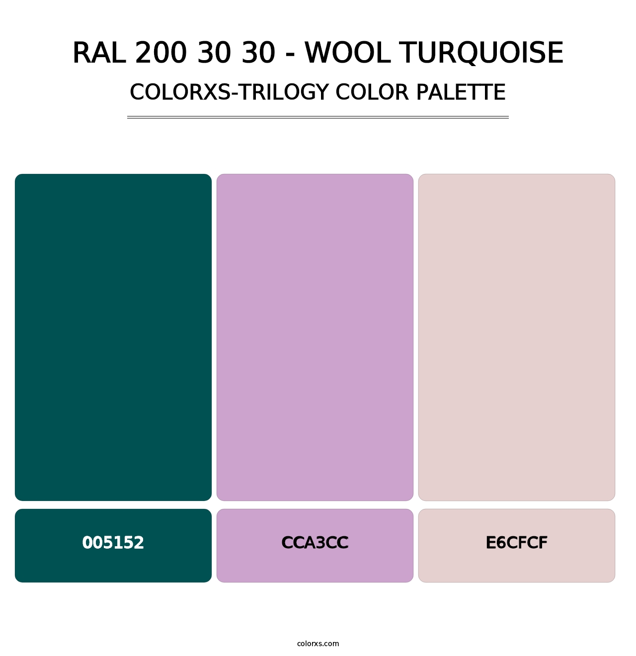 RAL 200 30 30 - Wool Turquoise - Colorxs Trilogy Palette