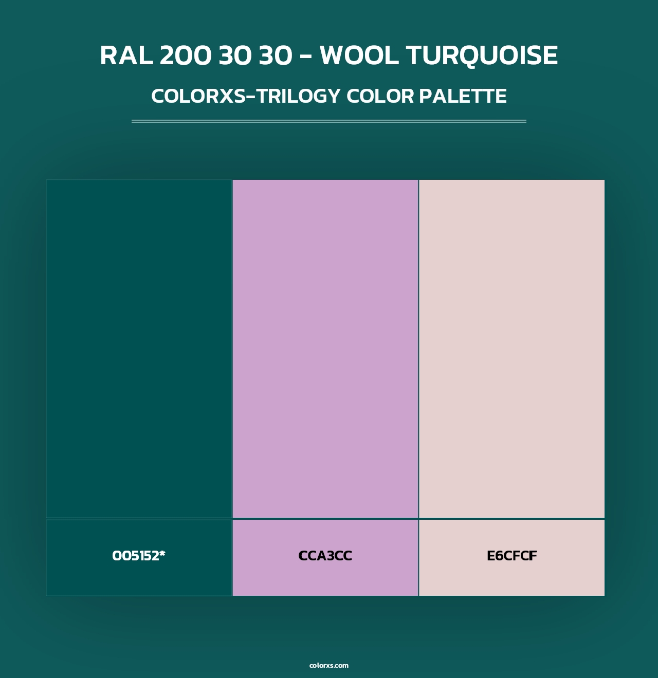 RAL 200 30 30 - Wool Turquoise - Colorxs Trilogy Palette