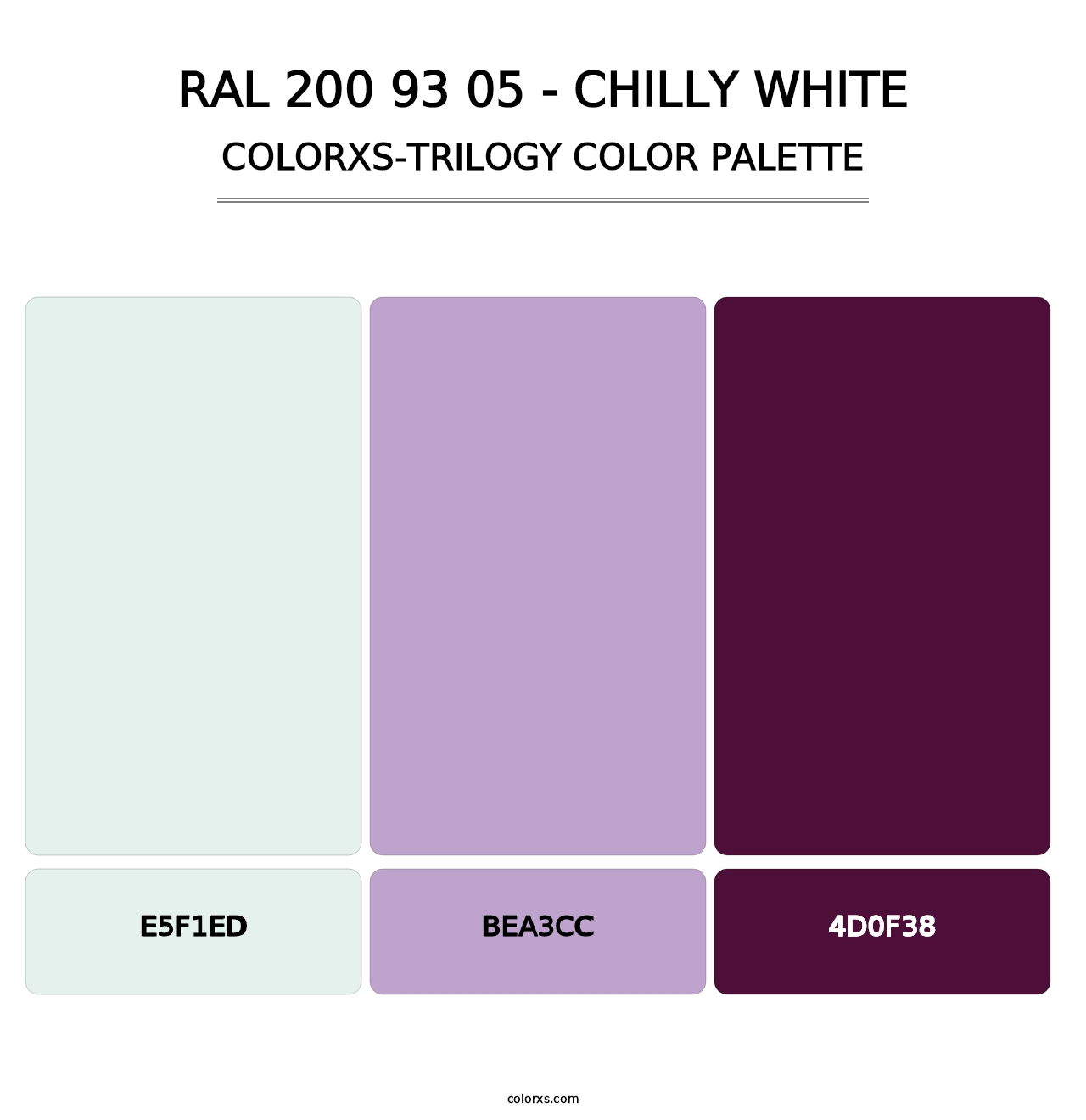 RAL 200 93 05 - Chilly White - Colorxs Trilogy Palette