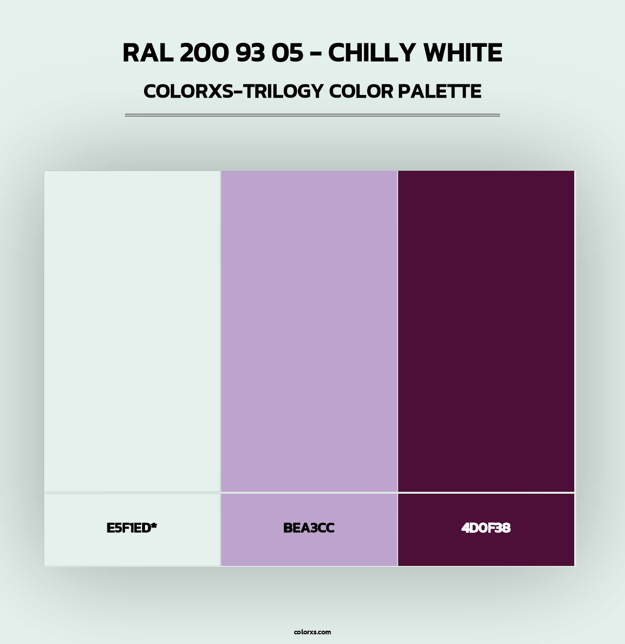 RAL 200 93 05 - Chilly White - Colorxs Trilogy Palette