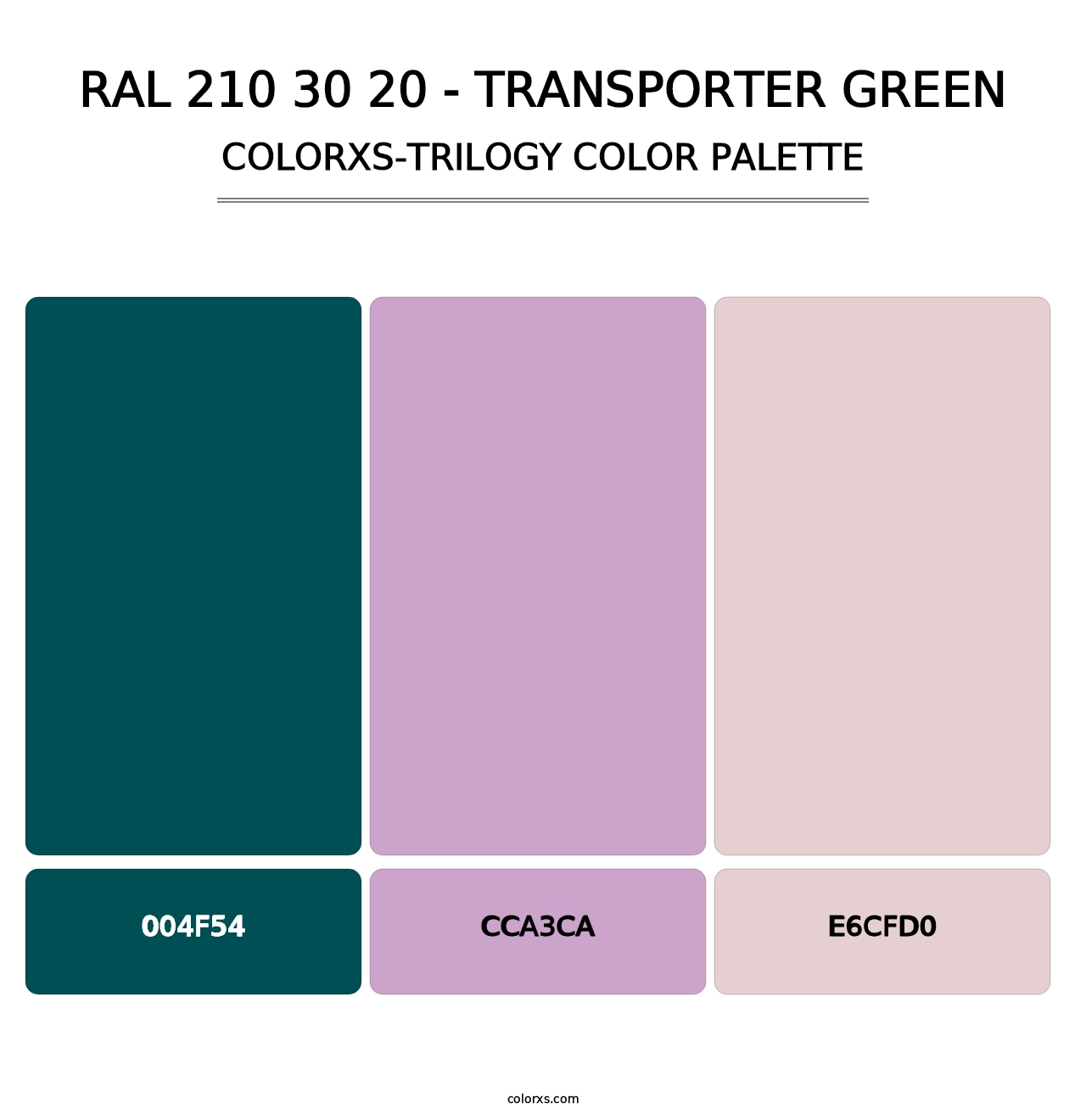 RAL 210 30 20 - Transporter Green - Colorxs Trilogy Palette