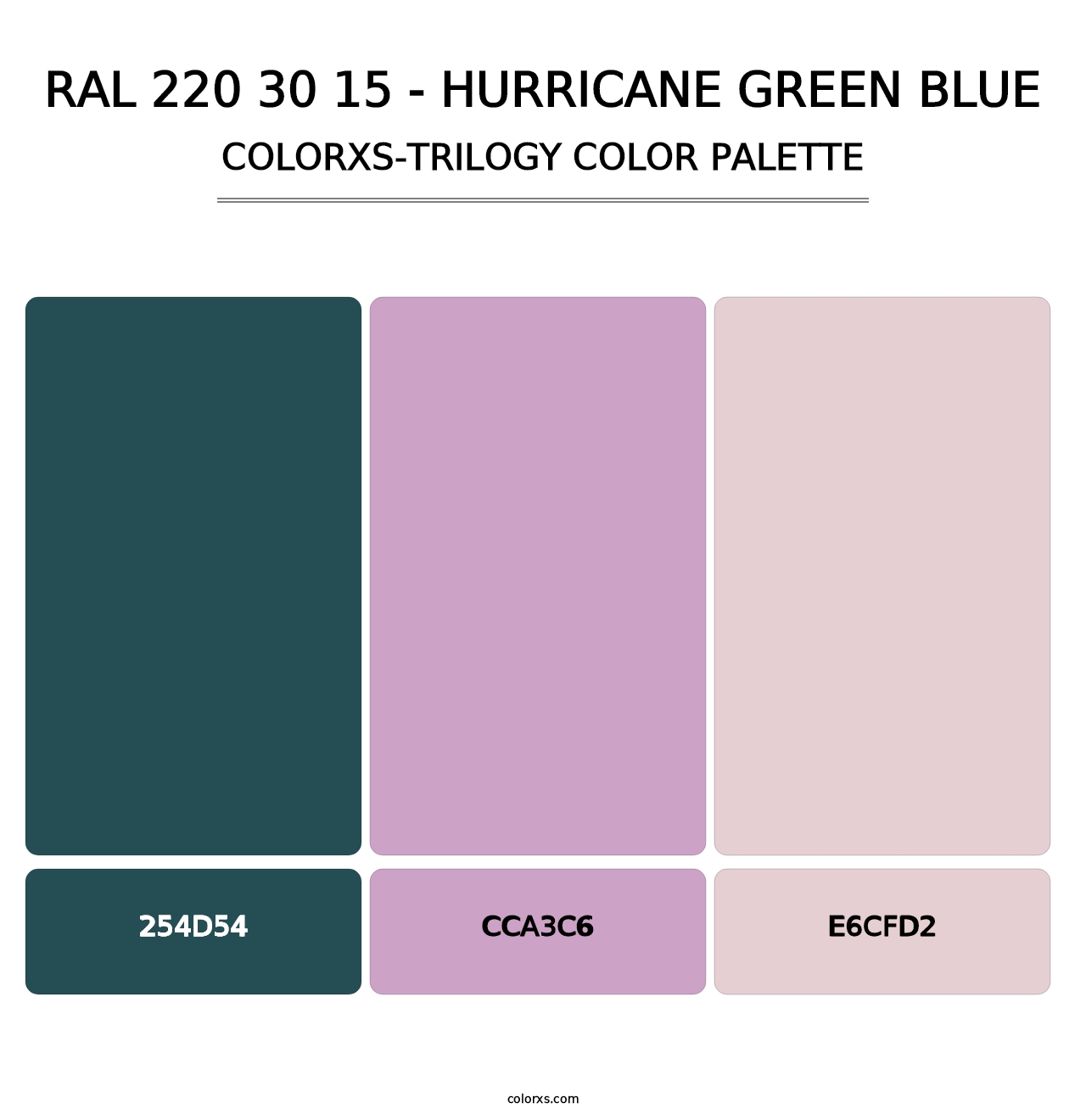 RAL 220 30 15 - Hurricane Green Blue - Colorxs Trilogy Palette