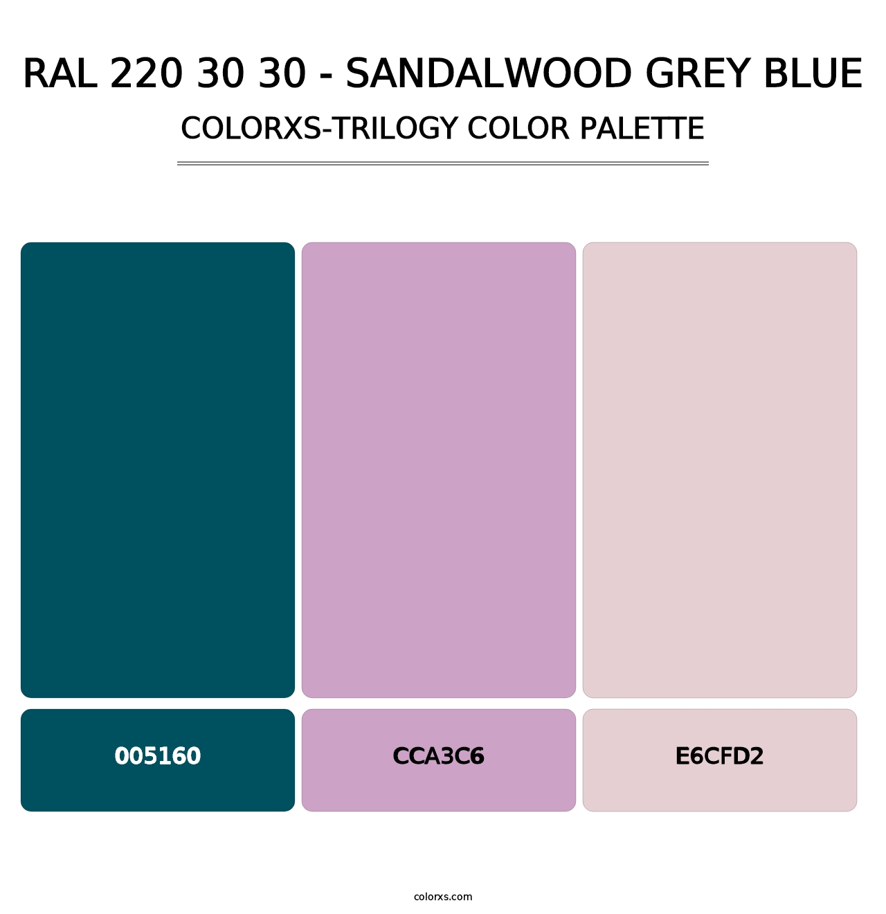 RAL 220 30 30 - Sandalwood Grey Blue - Colorxs Trilogy Palette