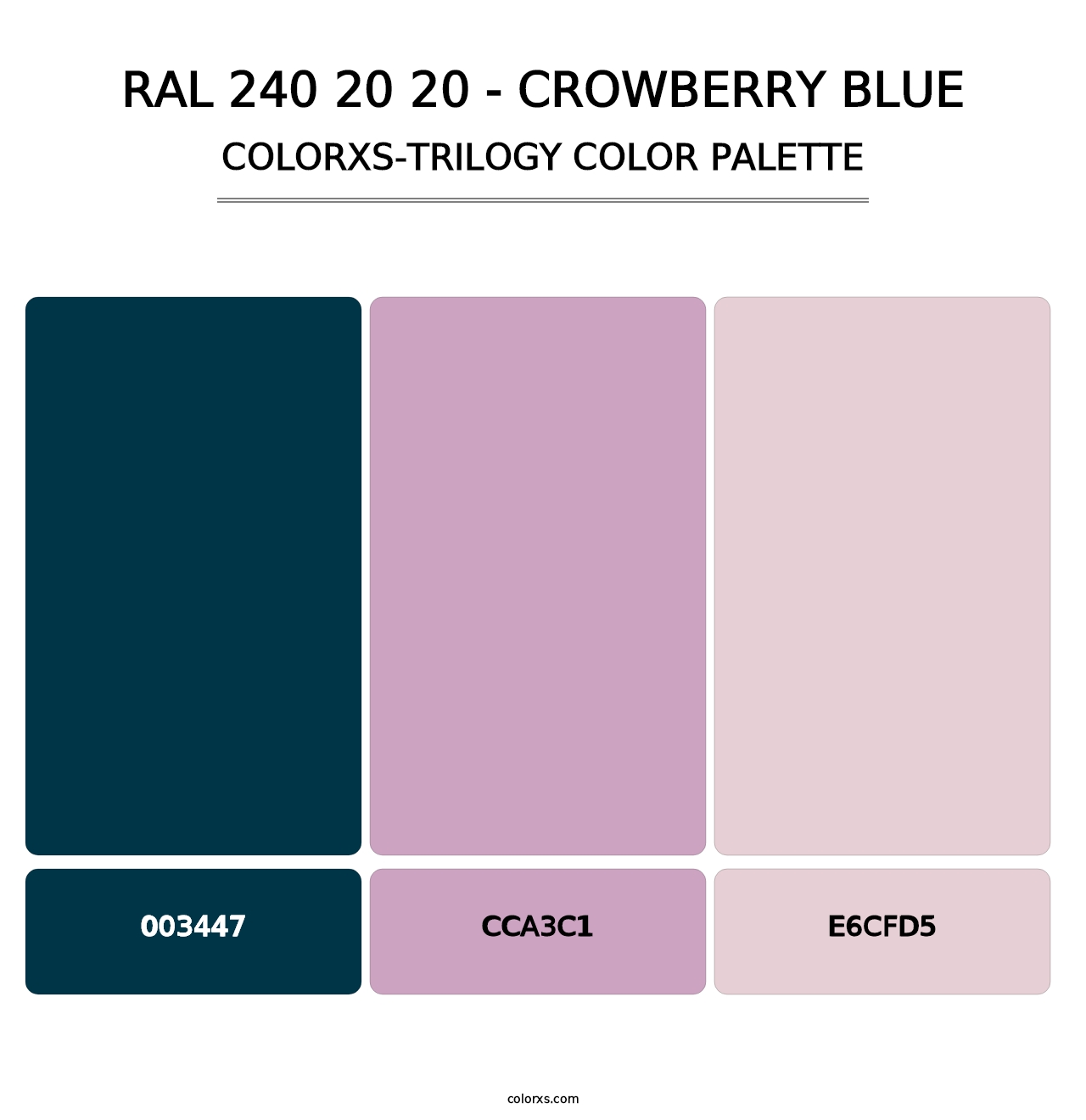 RAL 240 20 20 - Crowberry Blue - Colorxs Trilogy Palette