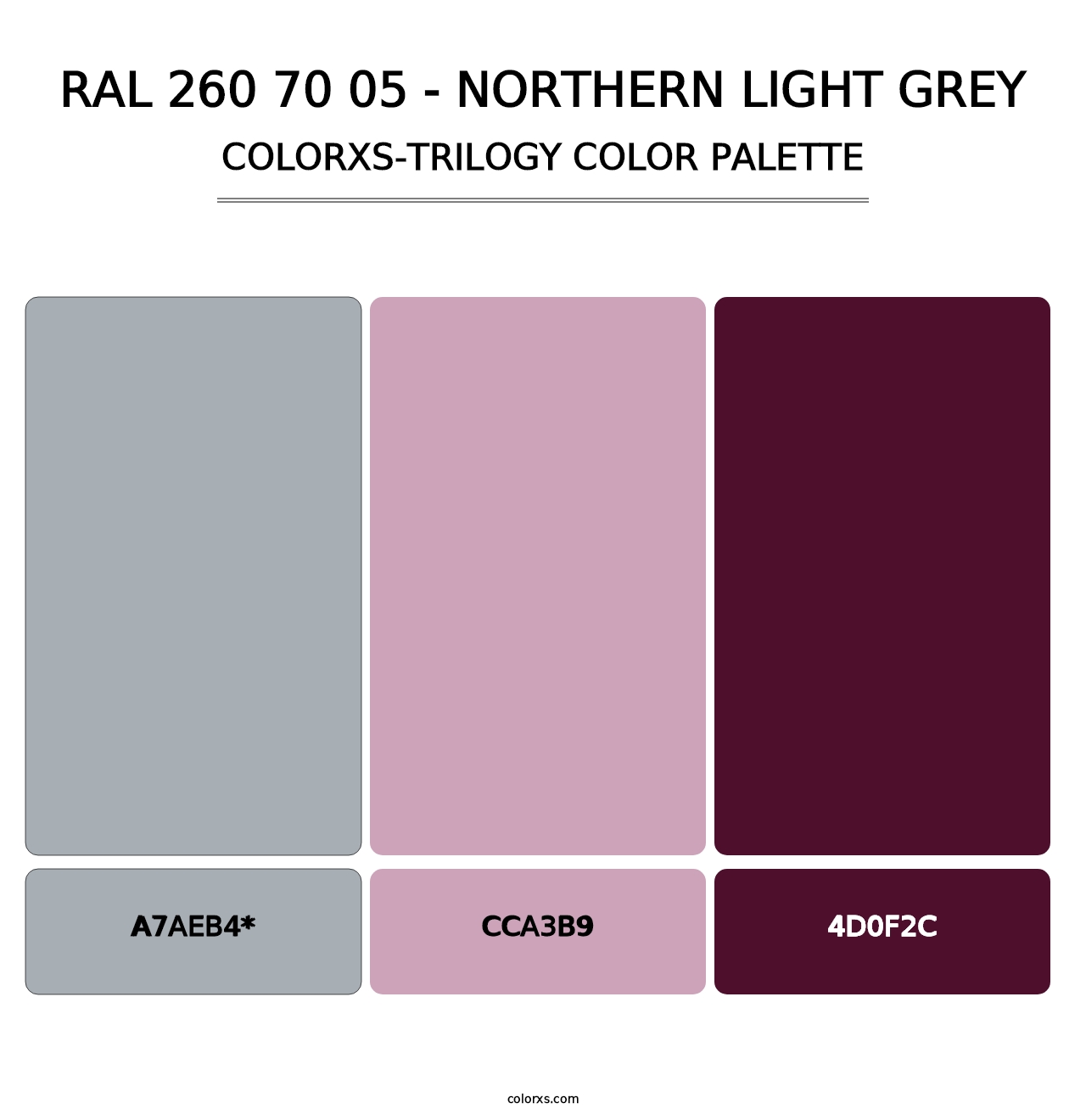 RAL 260 70 05 - Northern Light Grey - Colorxs Trilogy Palette