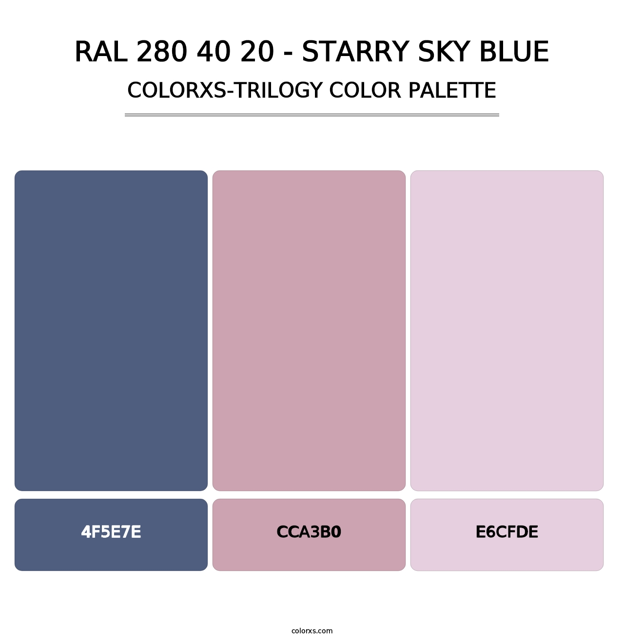 RAL 280 40 20 - Starry Sky Blue - Colorxs Trilogy Palette