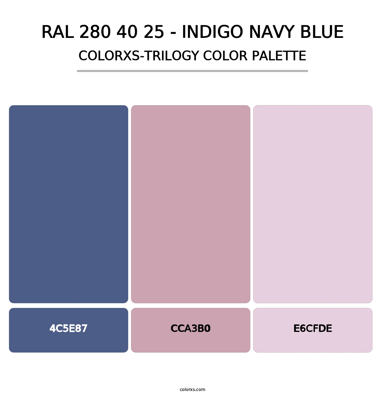 RAL 280 40 25 - Indigo Navy Blue - Colorxs Trilogy Palette