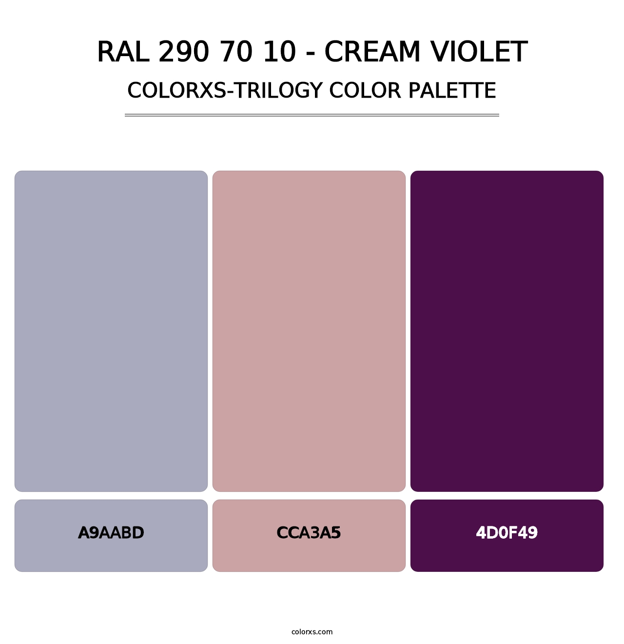 RAL 290 70 10 - Cream Violet - Colorxs Trilogy Palette
