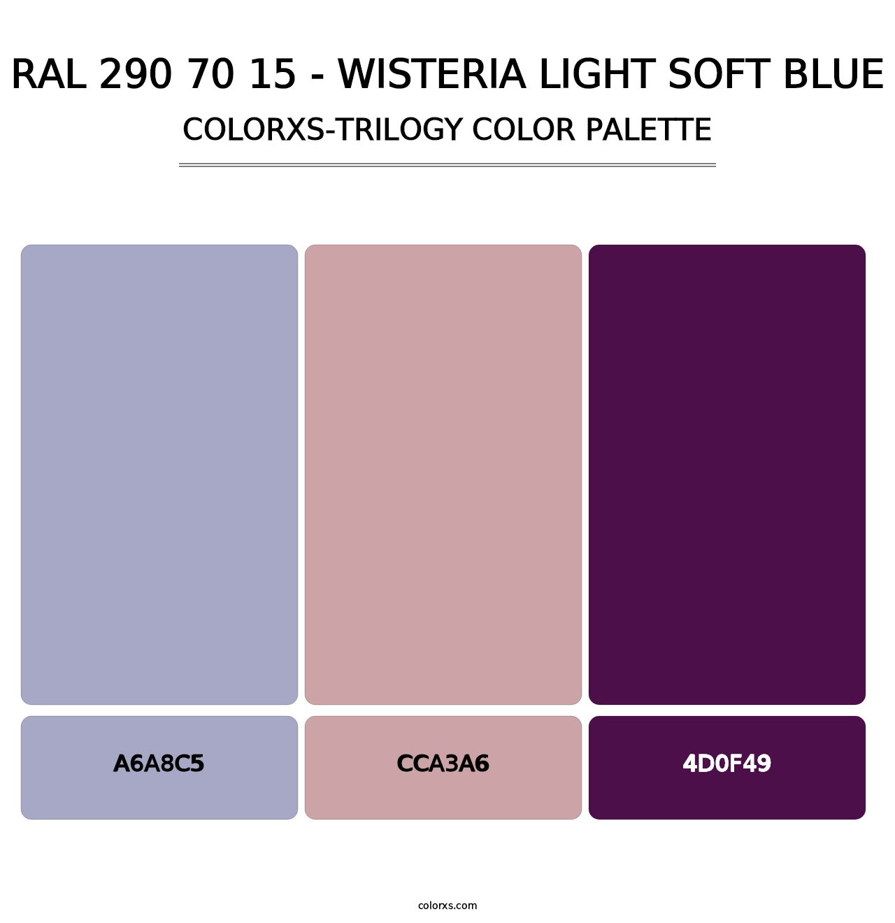 RAL 290 70 15 - Wisteria Light Soft Blue - Colorxs Trilogy Palette