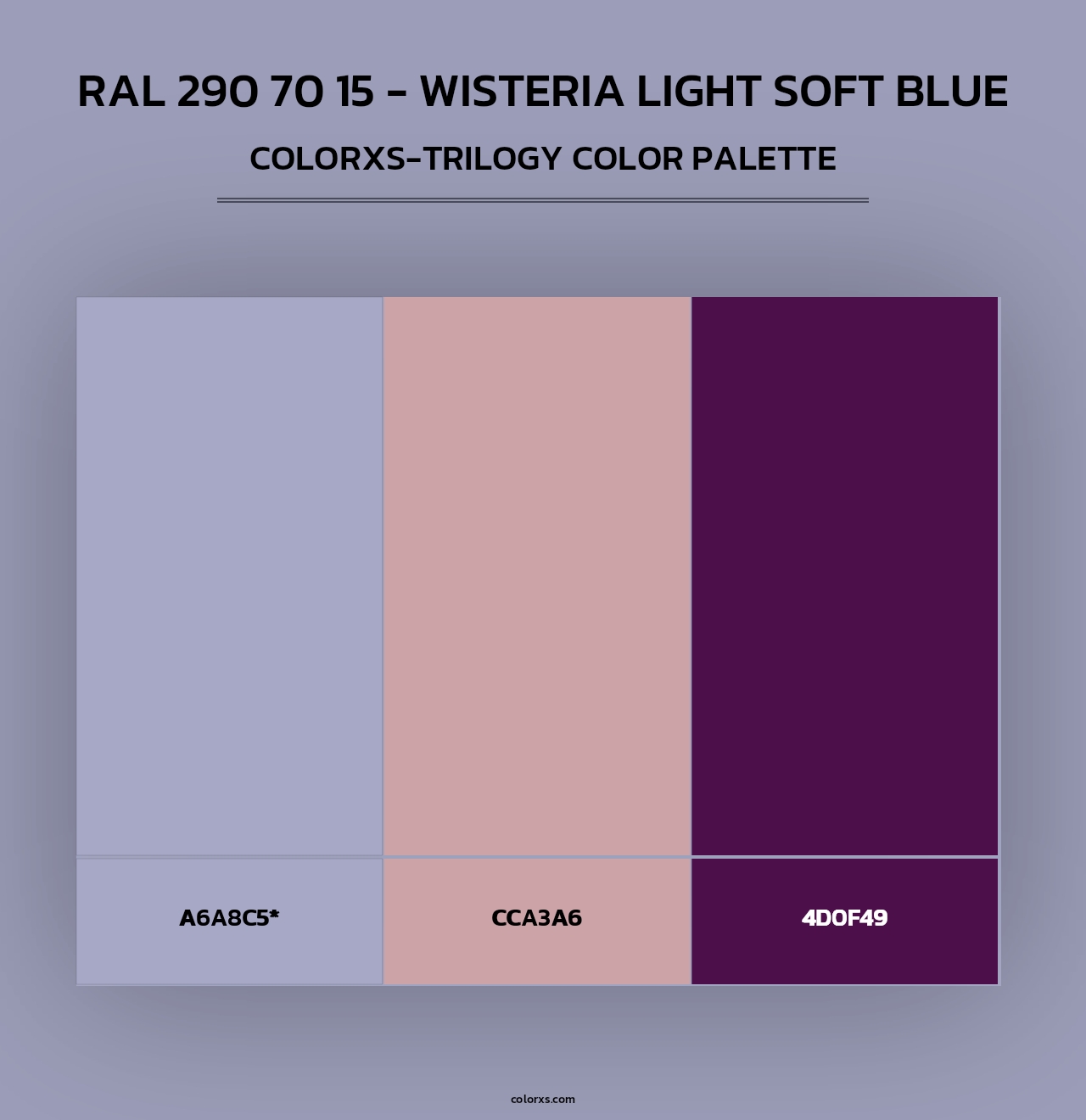 RAL 290 70 15 - Wisteria Light Soft Blue - Colorxs Trilogy Palette