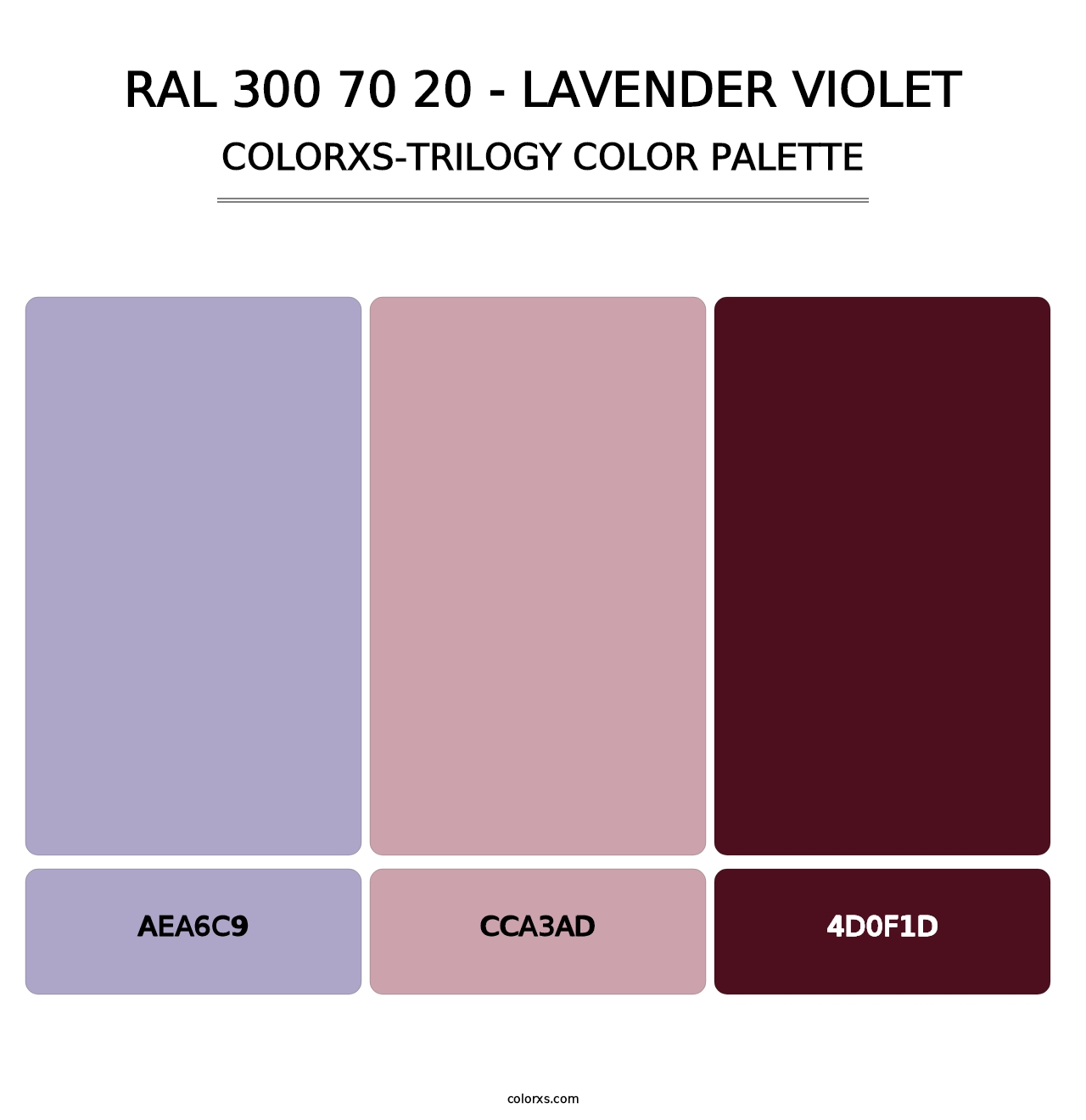 RAL 300 70 20 - Lavender Violet - Colorxs Trilogy Palette