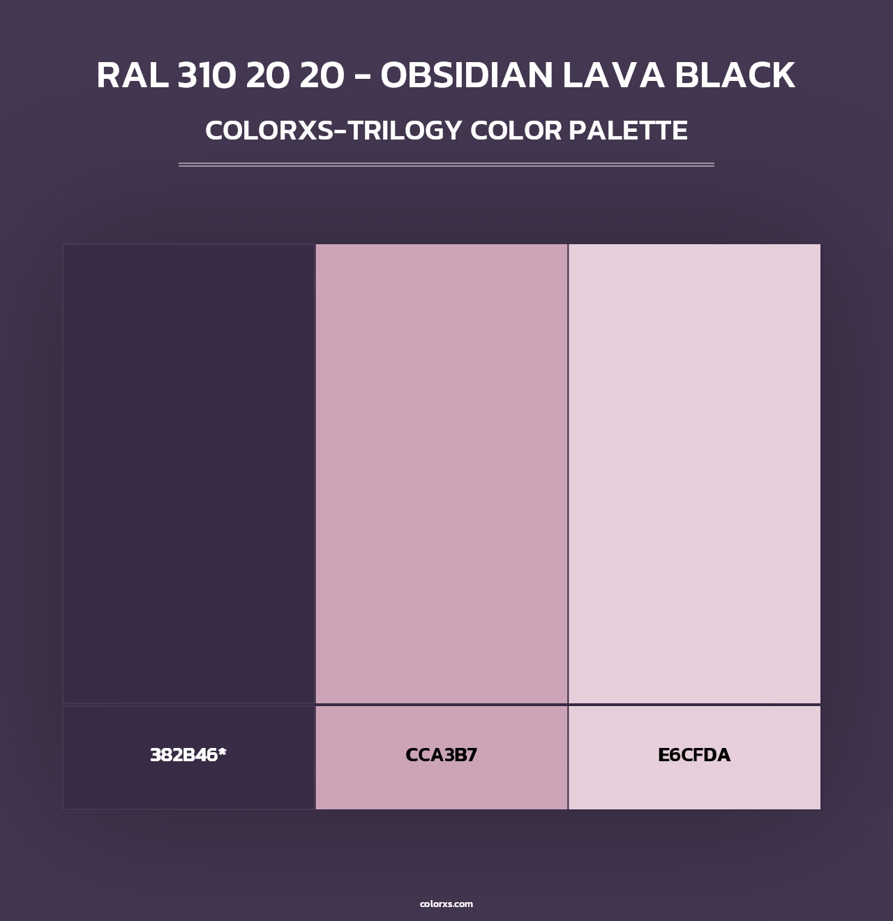 RAL 310 20 20 - Obsidian Lava Black - Colorxs Trilogy Palette