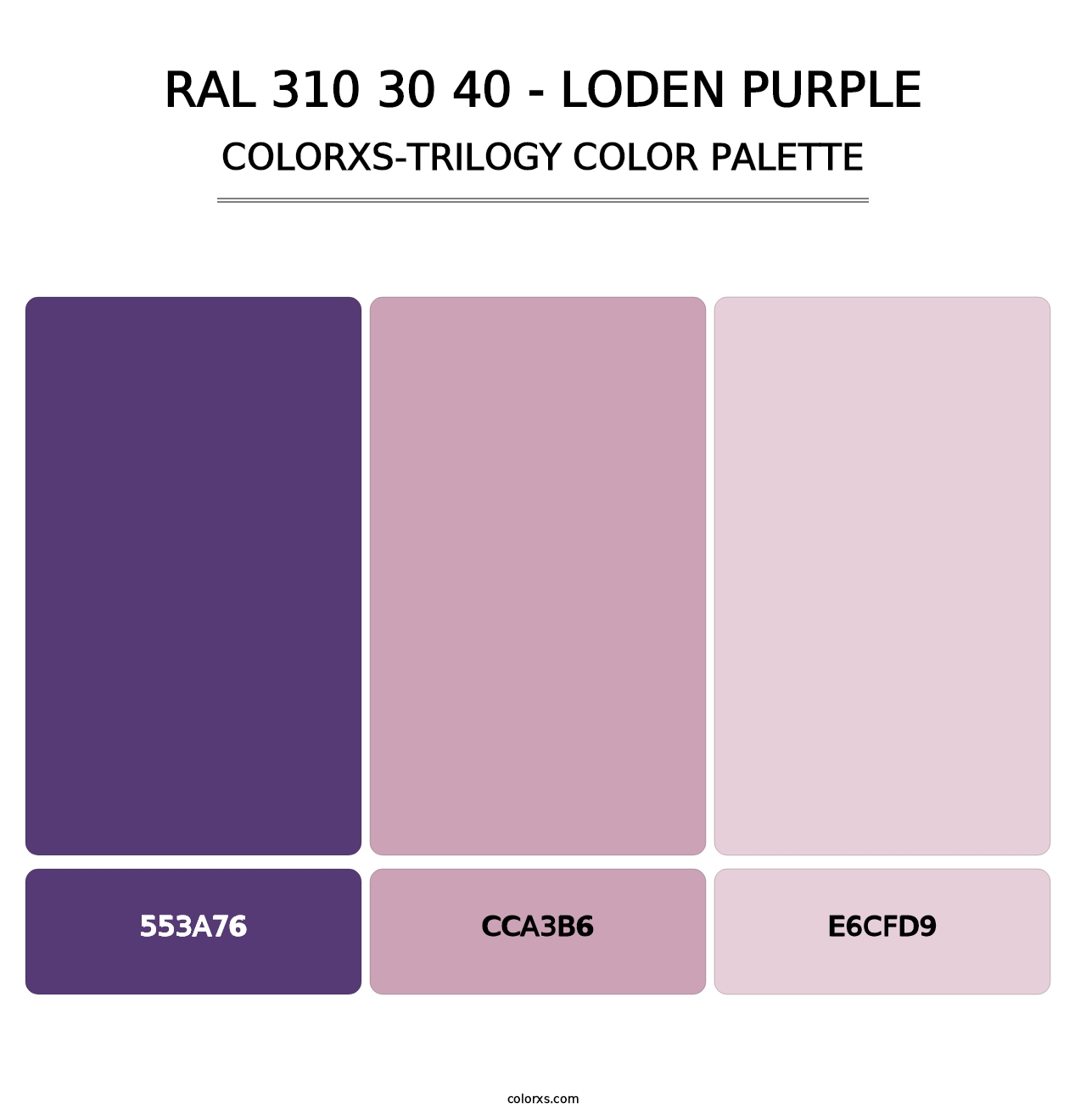 RAL 310 30 40 - Loden Purple - Colorxs Trilogy Palette