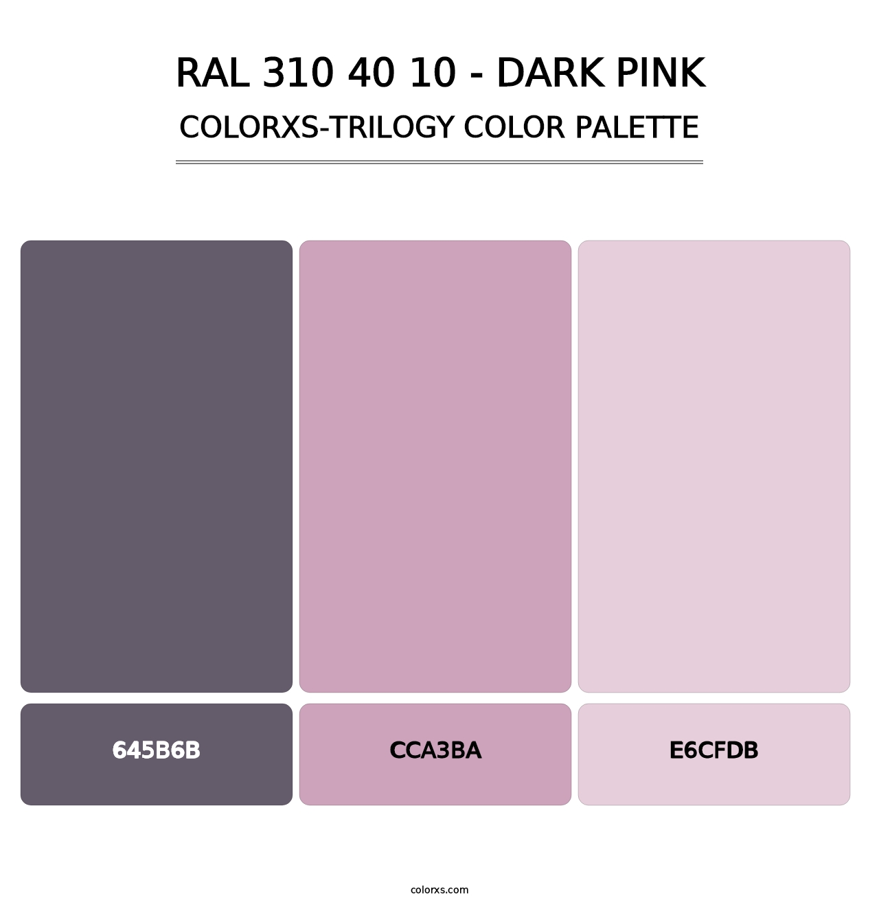 RAL 310 40 10 - Dark Pink - Colorxs Trilogy Palette