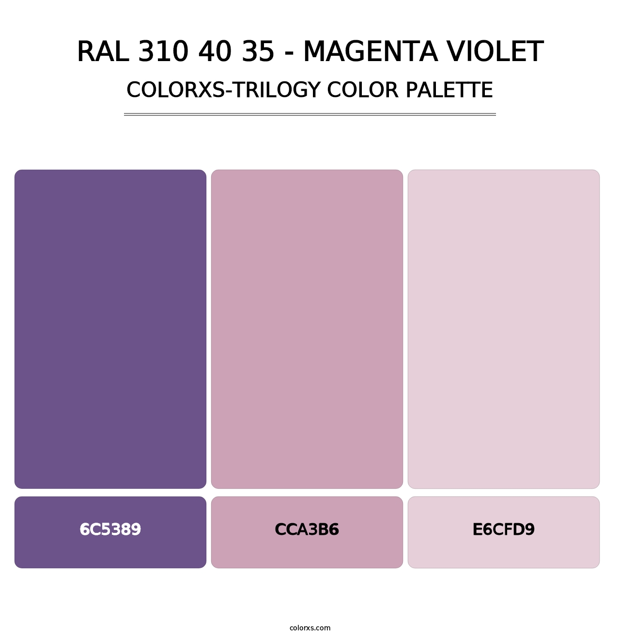 RAL 310 40 35 - Magenta Violet - Colorxs Trilogy Palette