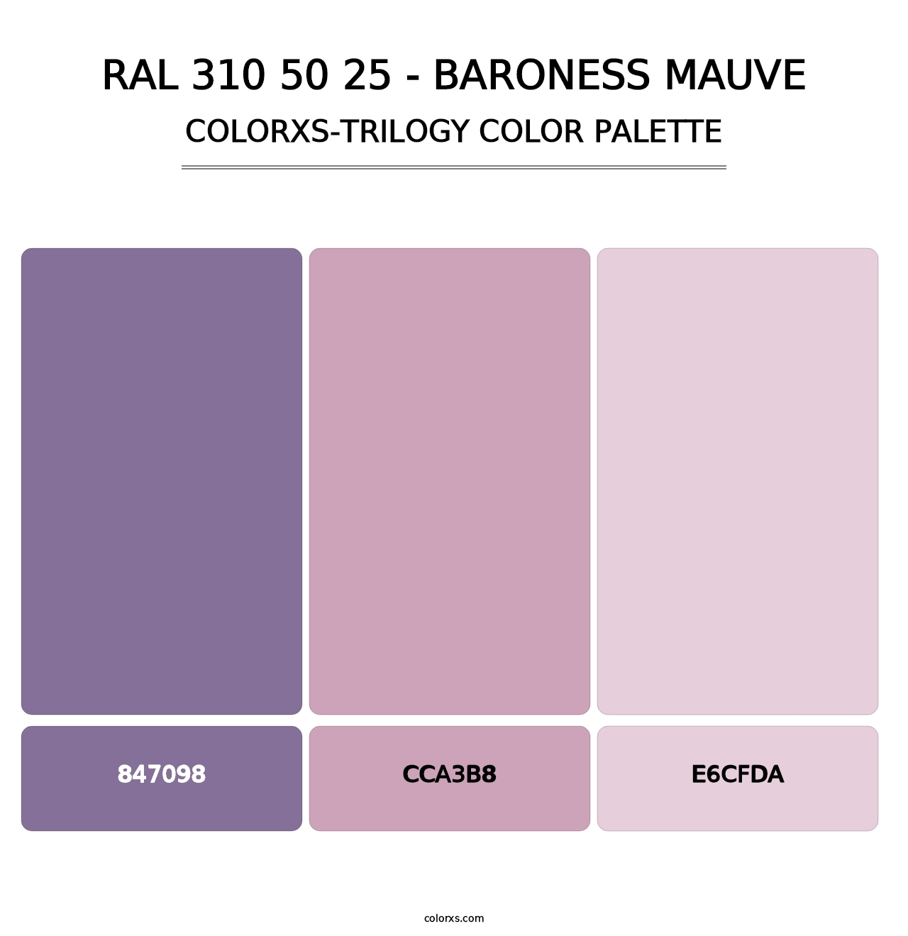 RAL 310 50 25 - Baroness Mauve - Colorxs Trilogy Palette
