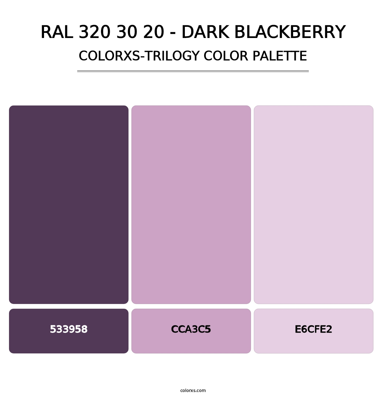 RAL 320 30 20 - Dark Blackberry - Colorxs Trilogy Palette