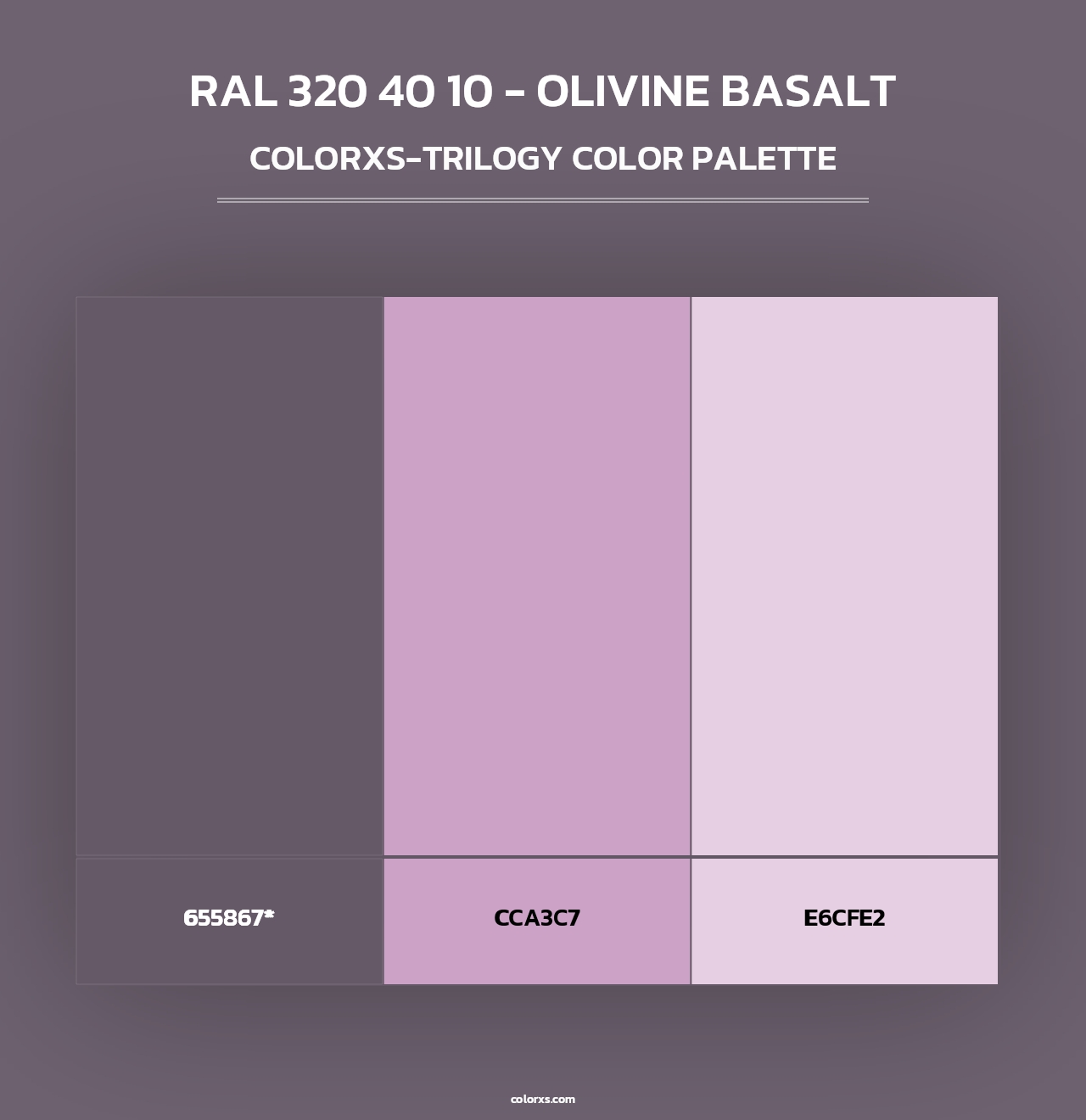 RAL 320 40 10 - Olivine Basalt - Colorxs Trilogy Palette