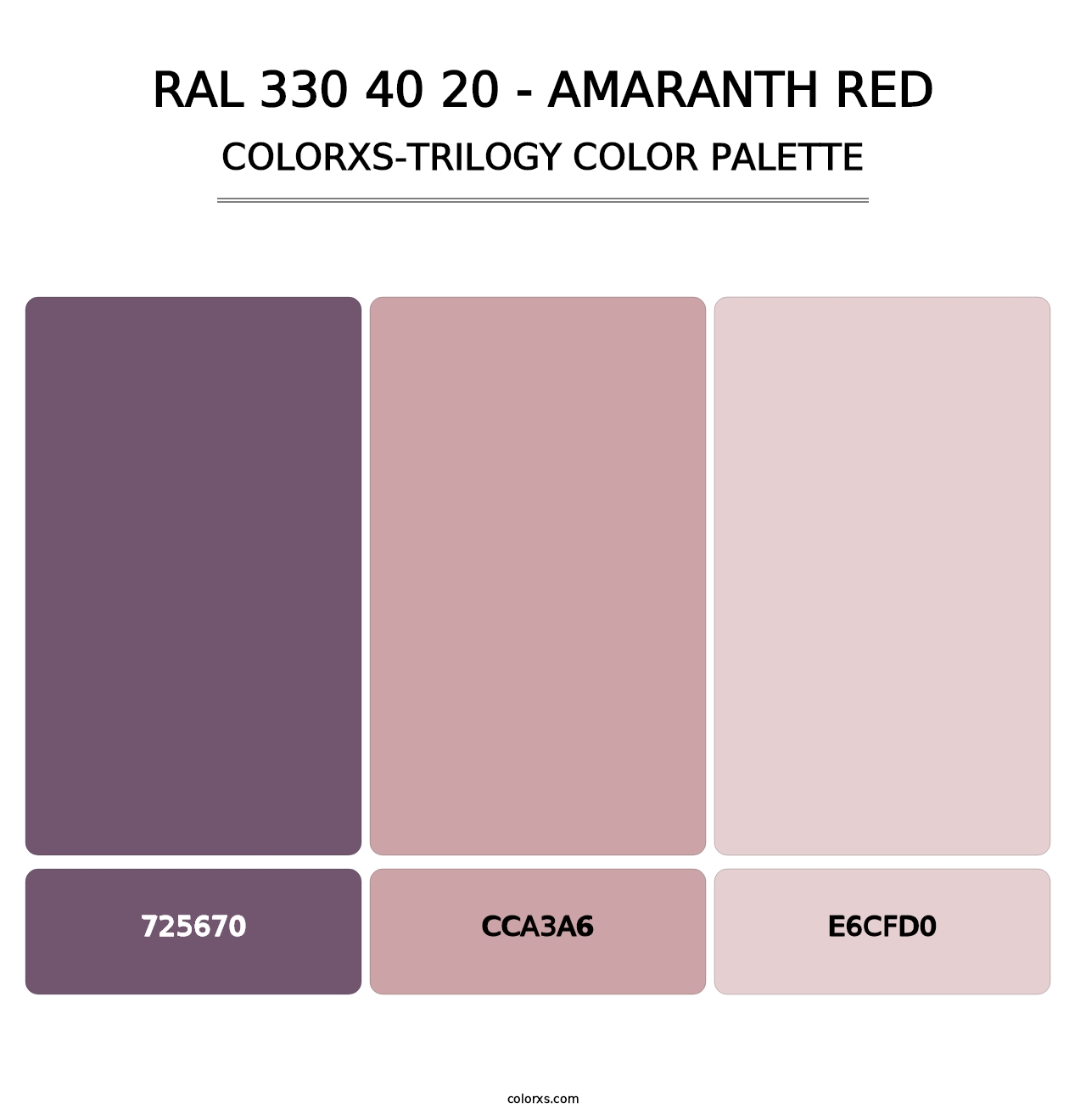 RAL 330 40 20 - Amaranth Red - Colorxs Trilogy Palette