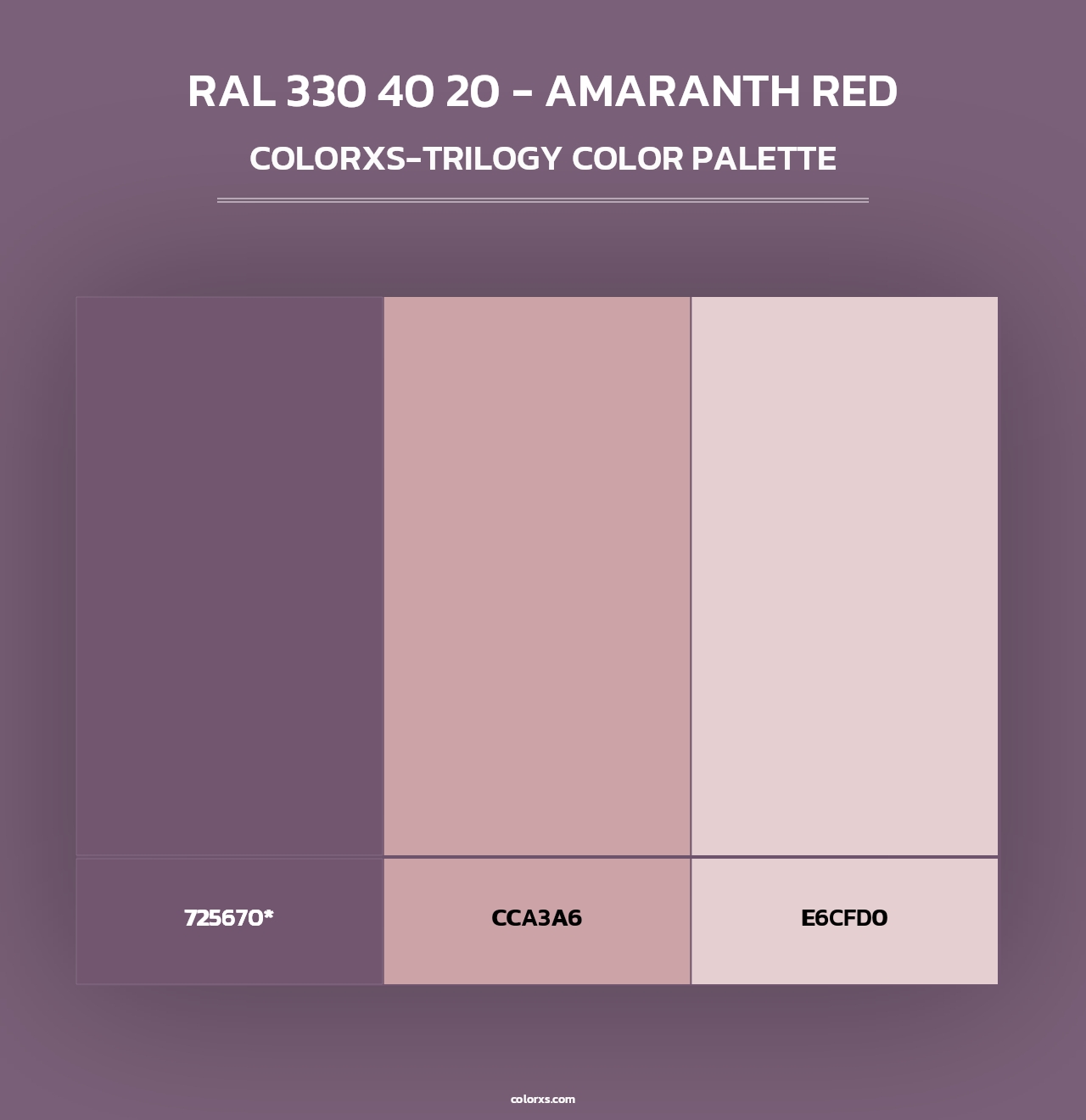 RAL 330 40 20 - Amaranth Red - Colorxs Trilogy Palette