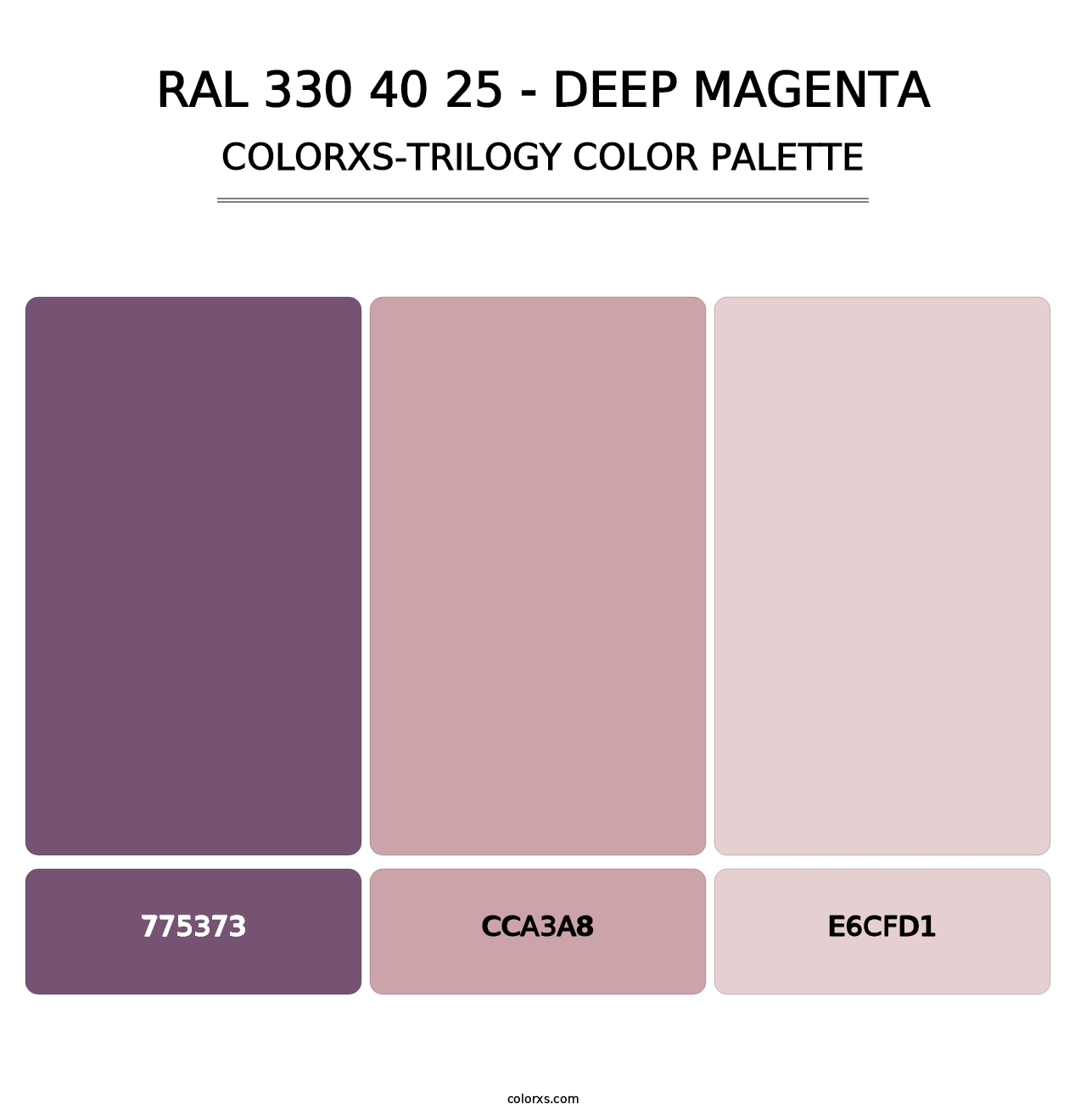 RAL 330 40 25 - Deep Magenta - Colorxs Trilogy Palette
