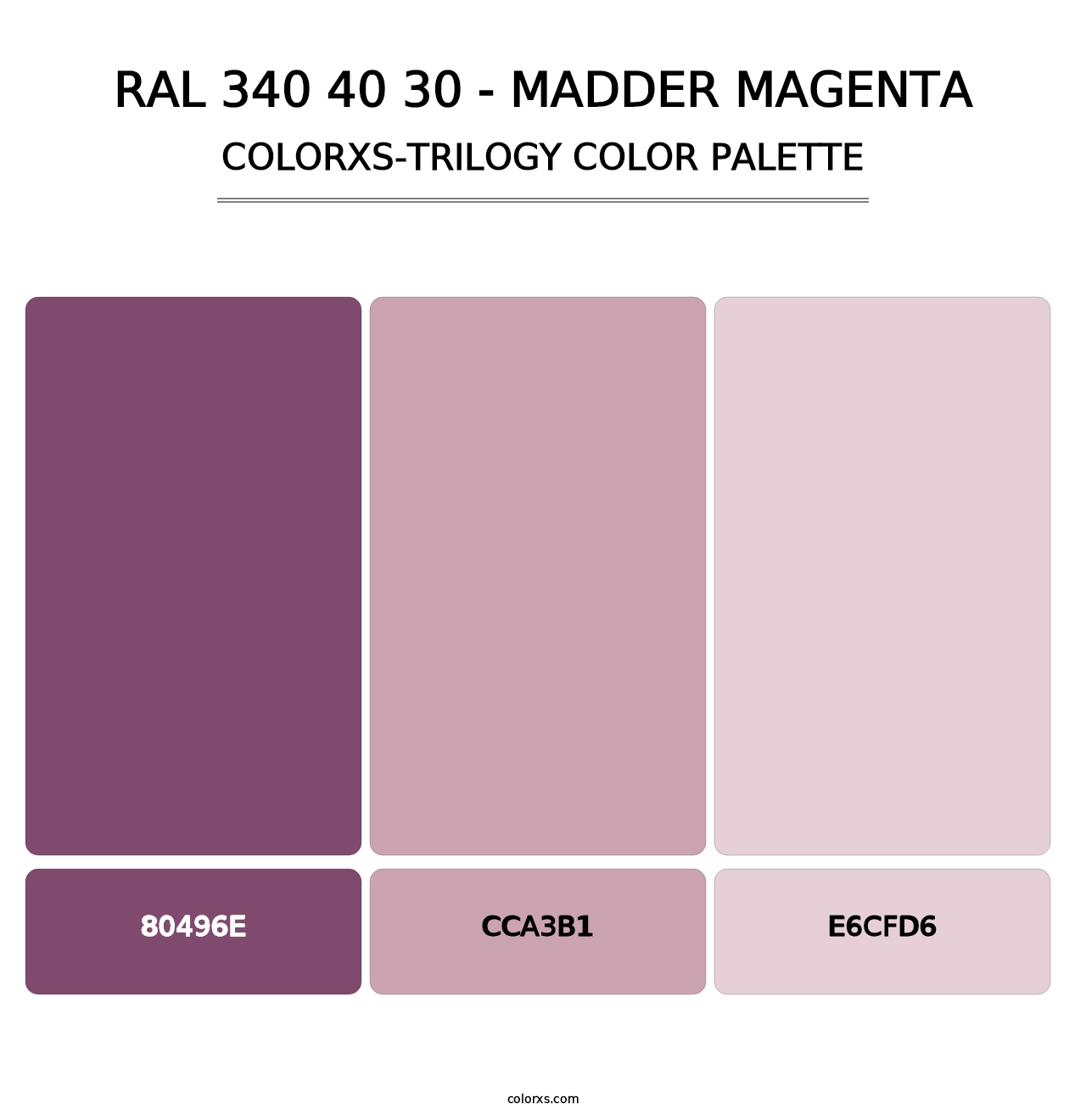 RAL 340 40 30 - Madder Magenta - Colorxs Trilogy Palette