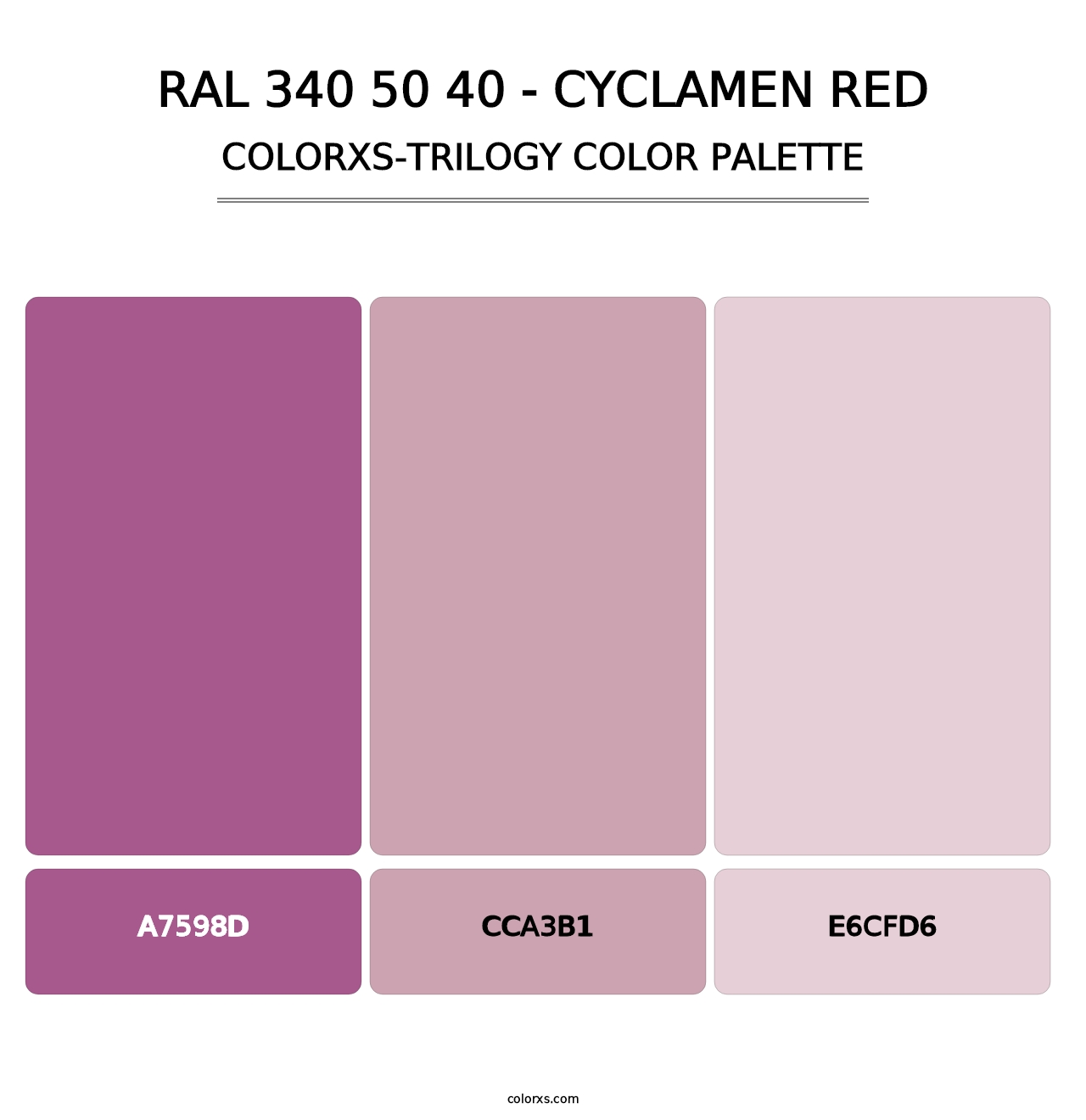 RAL 340 50 40 - Cyclamen Red - Colorxs Trilogy Palette