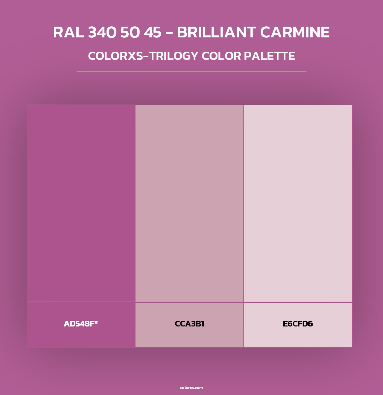 RAL 340 50 45 - Brilliant Carmine - Colorxs Trilogy Palette