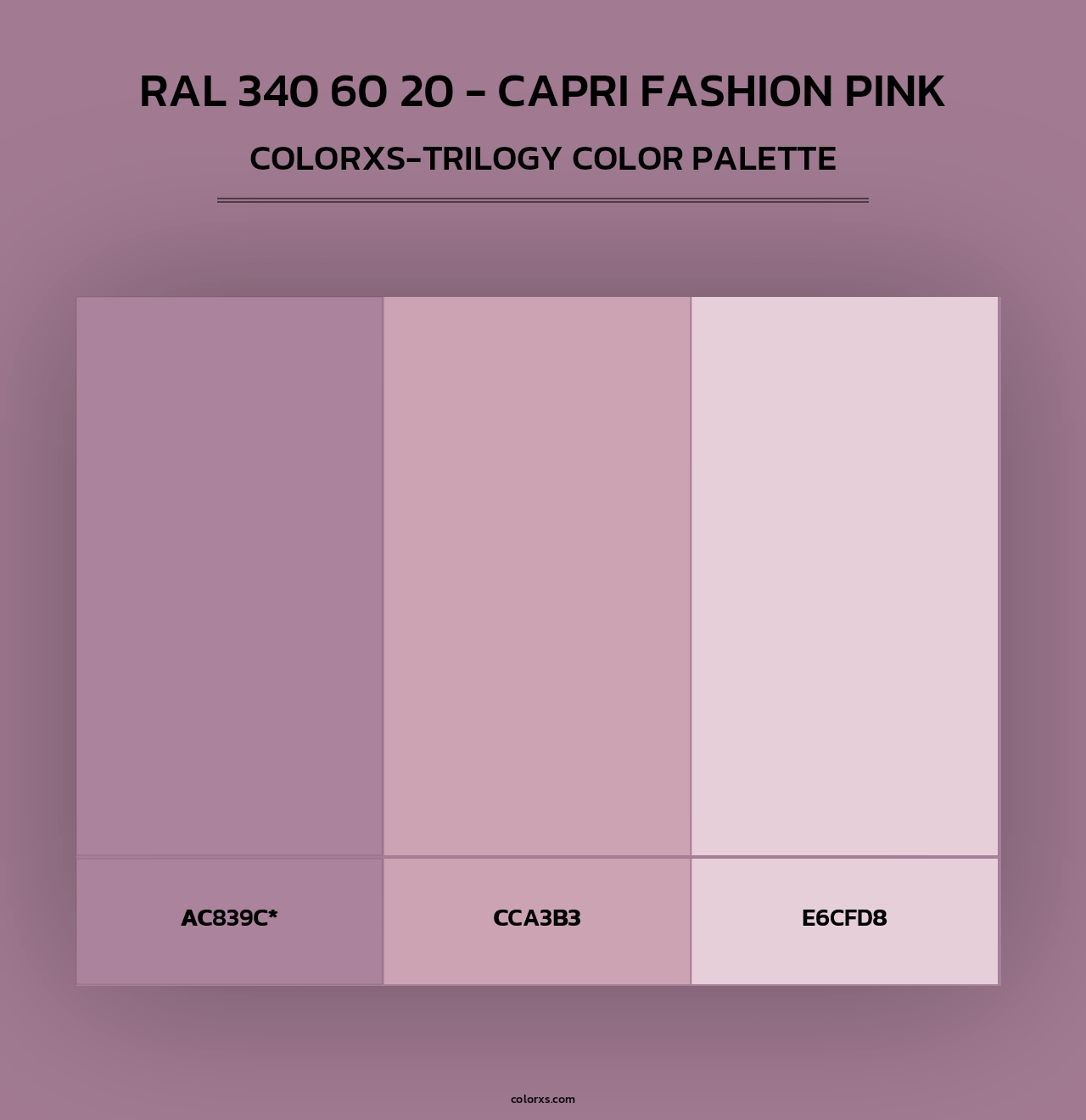 RAL 340 60 20 - Capri Fashion Pink - Colorxs Trilogy Palette
