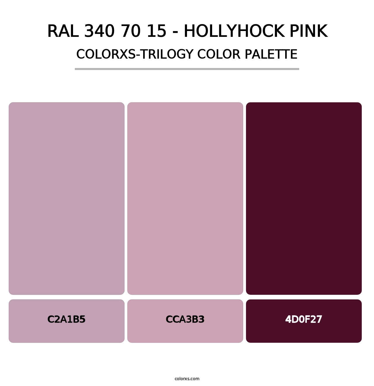 RAL 340 70 15 - Hollyhock Pink - Colorxs Trilogy Palette