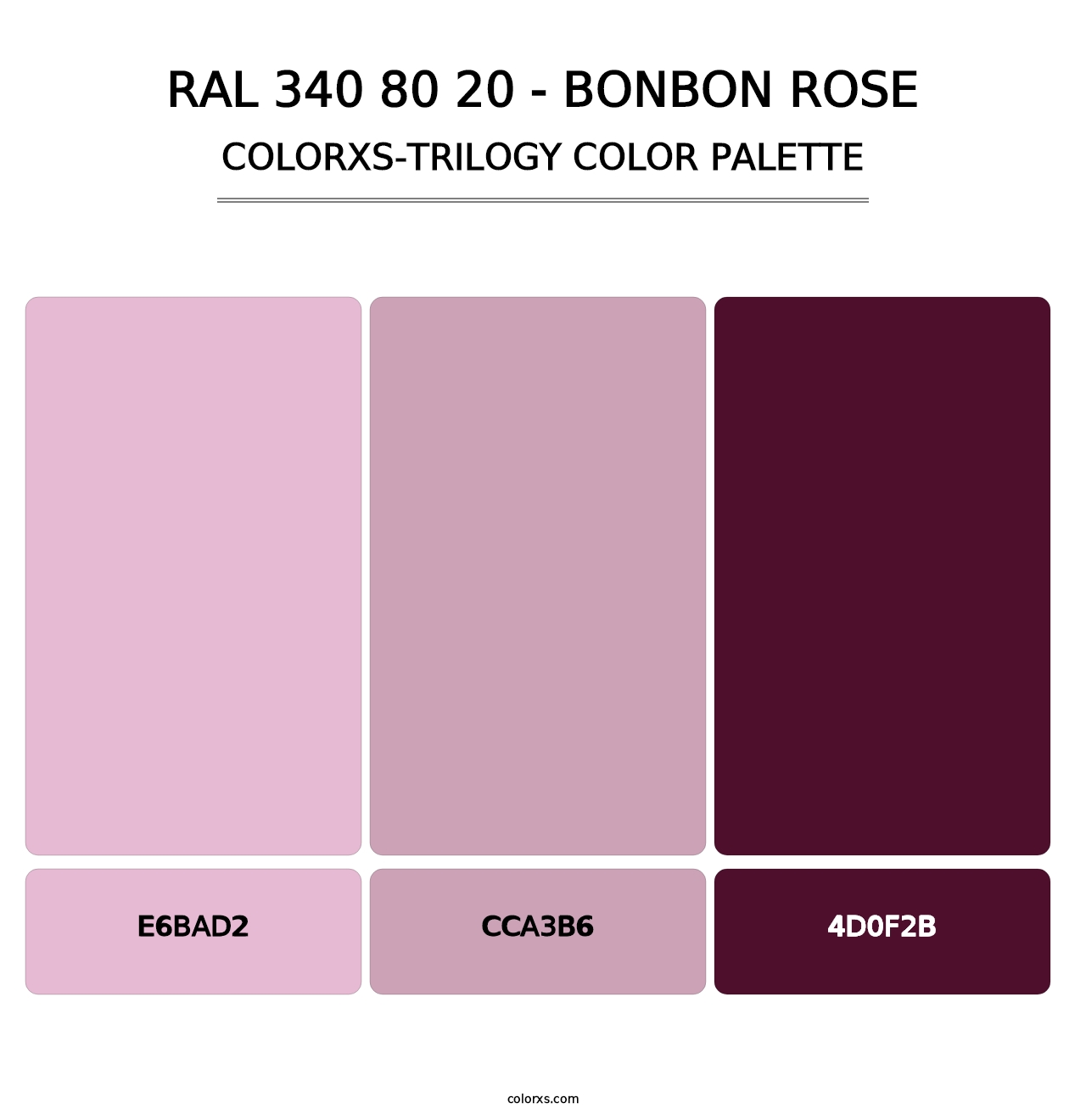 RAL 340 80 20 - Bonbon Rose - Colorxs Trilogy Palette