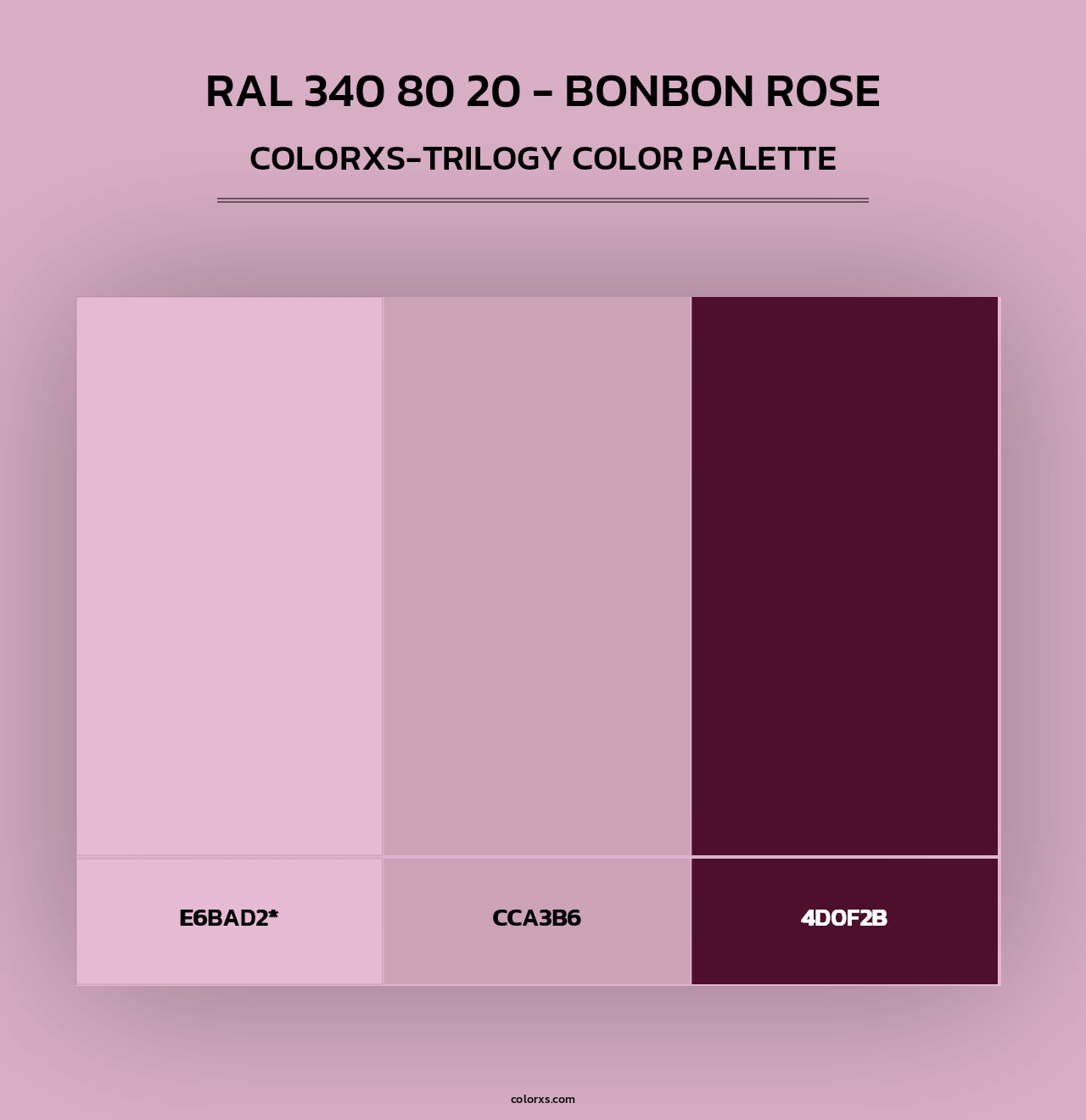 RAL 340 80 20 - Bonbon Rose - Colorxs Trilogy Palette