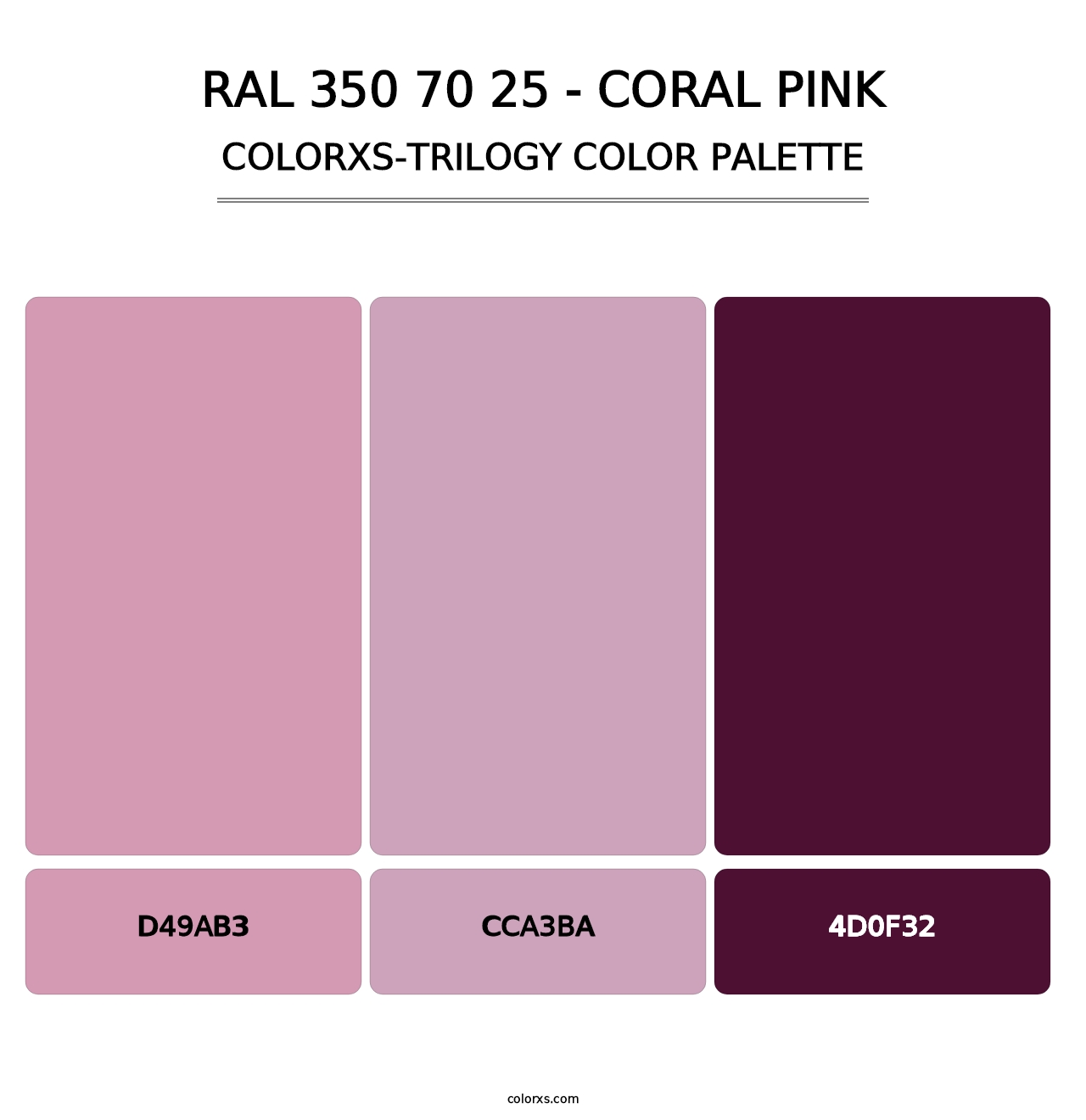 RAL 350 70 25 - Coral Pink - Colorxs Trilogy Palette