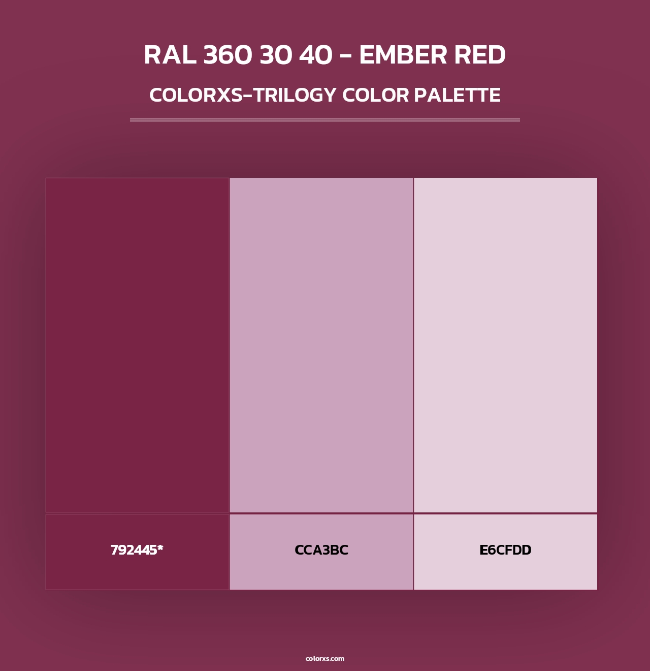 RAL 360 30 40 - Ember Red - Colorxs Trilogy Palette