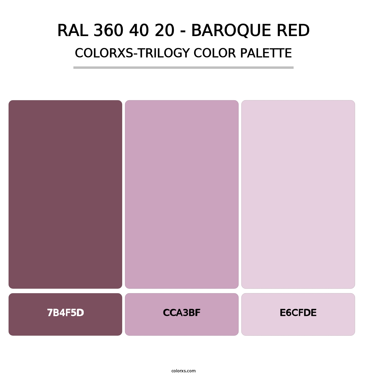 RAL 360 40 20 - Baroque Red - Colorxs Trilogy Palette