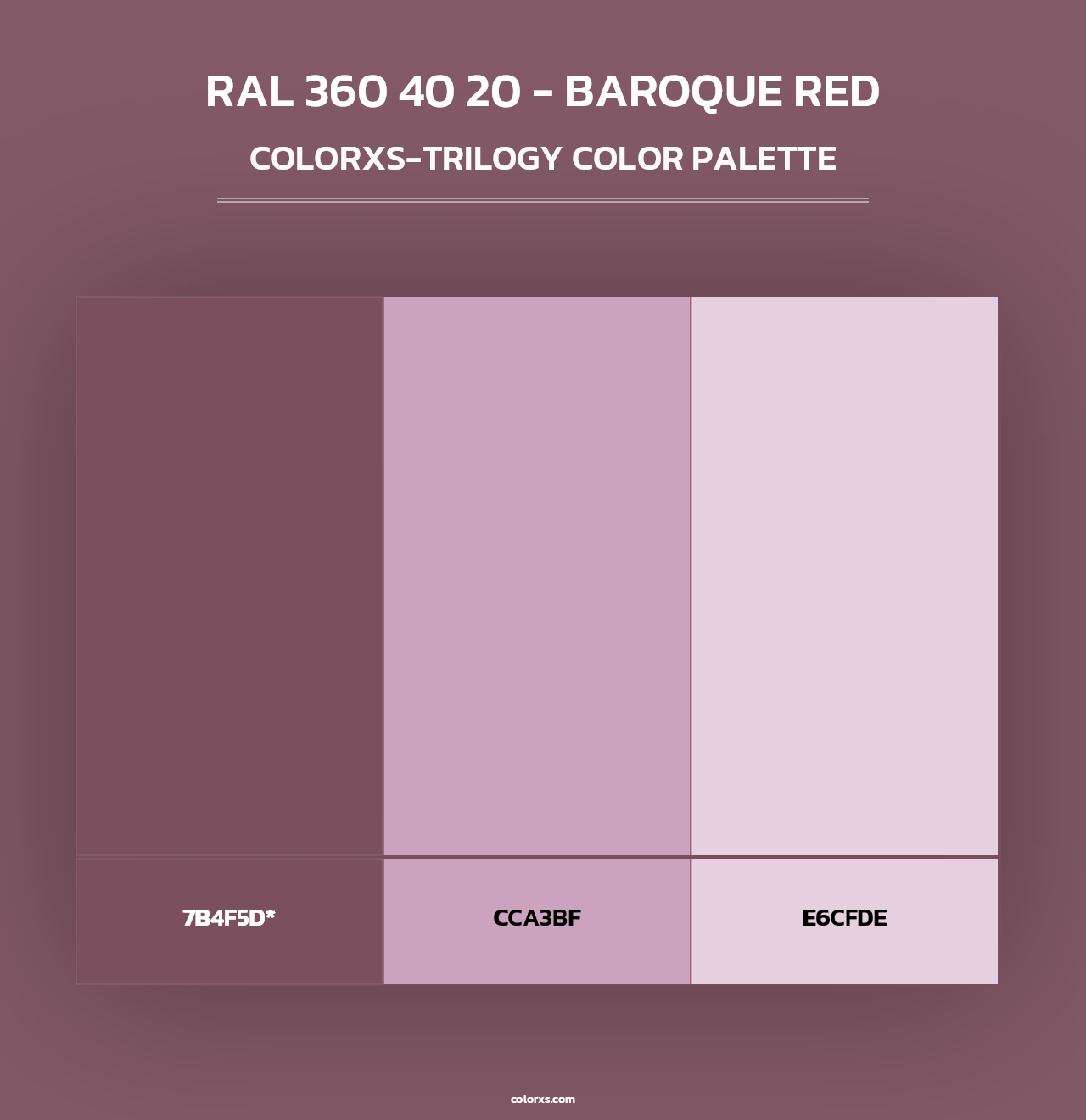 RAL 360 40 20 - Baroque Red - Colorxs Trilogy Palette