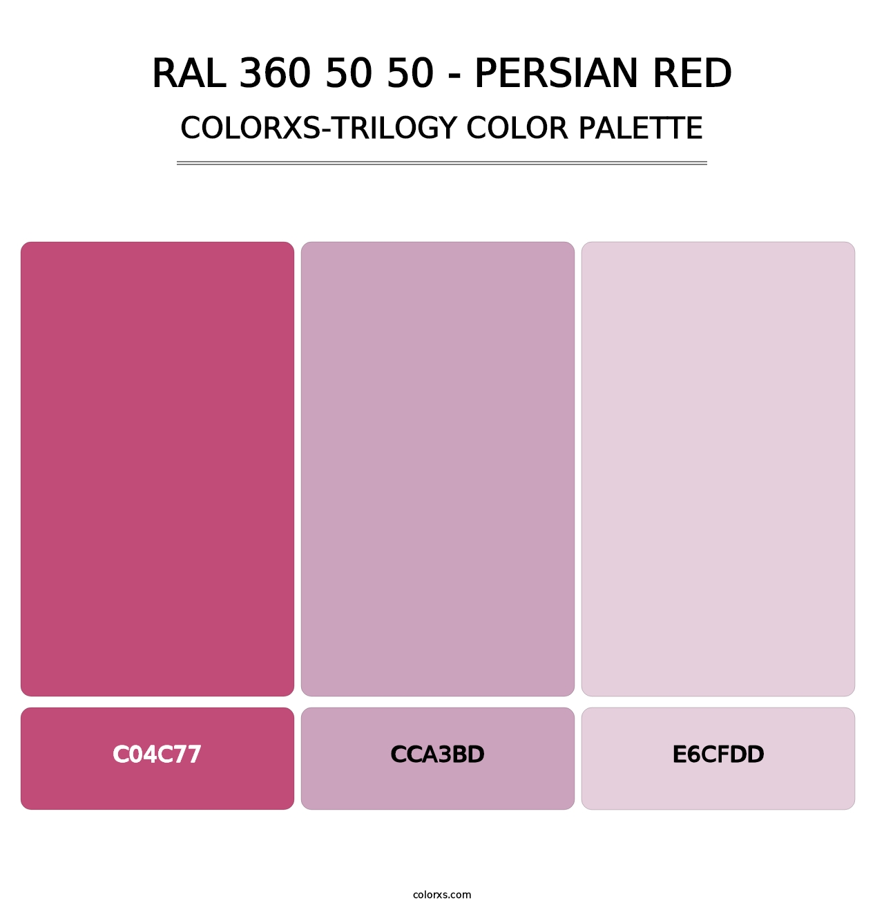 RAL 360 50 50 - Persian Red - Colorxs Trilogy Palette