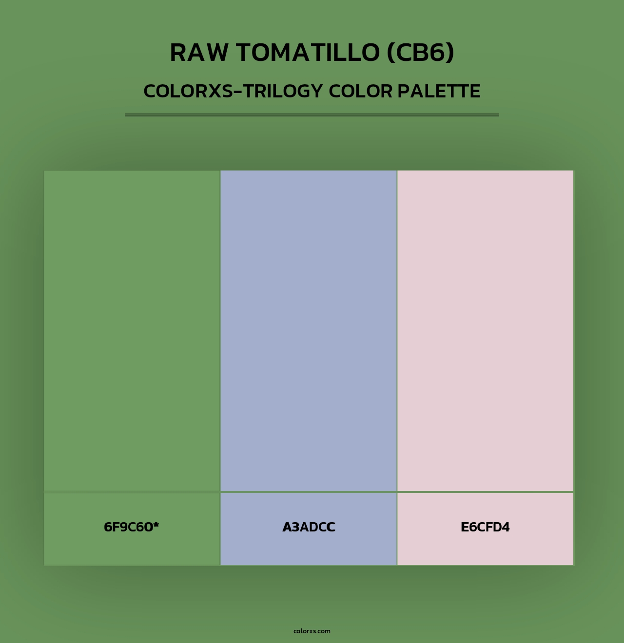 Raw Tomatillo (CB6) - Colorxs Trilogy Palette