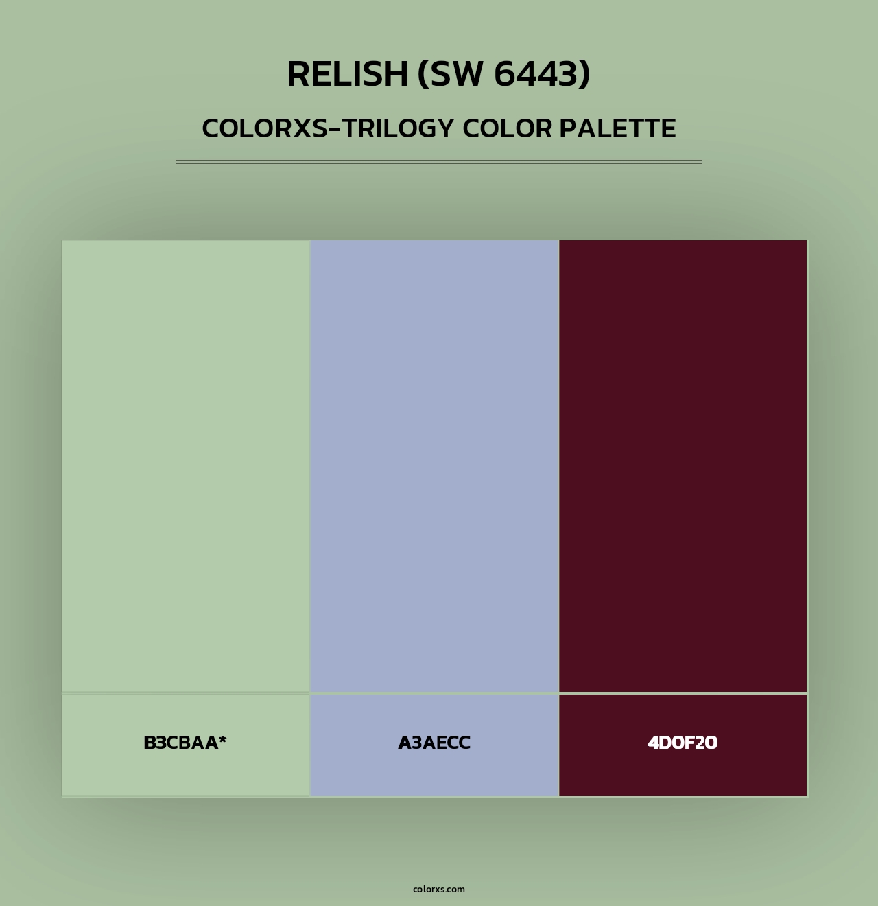 Relish (SW 6443) - Colorxs Trilogy Palette