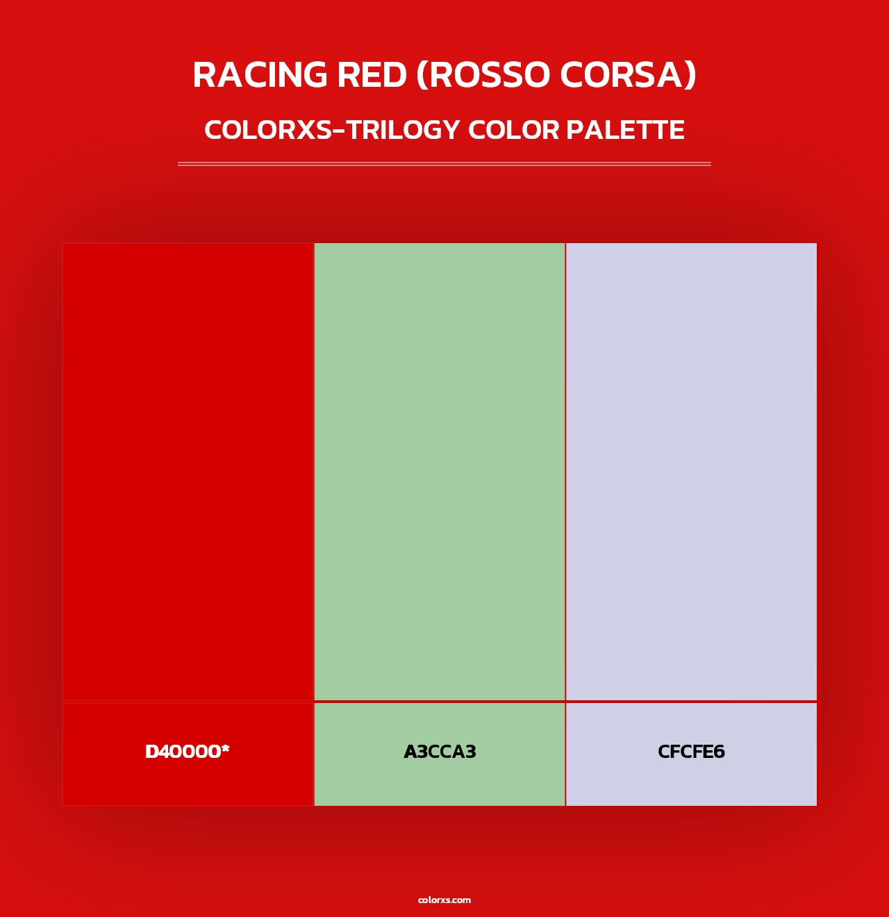 Racing Red (Rosso Corsa) - Colorxs Trilogy Palette