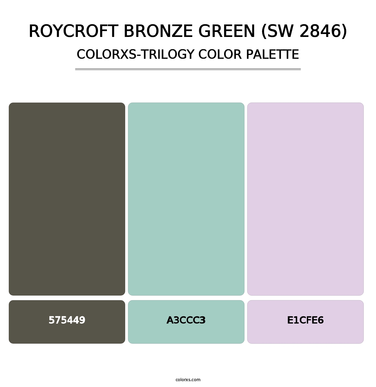 Roycroft Bronze Green (SW 2846) - Colorxs Trilogy Palette