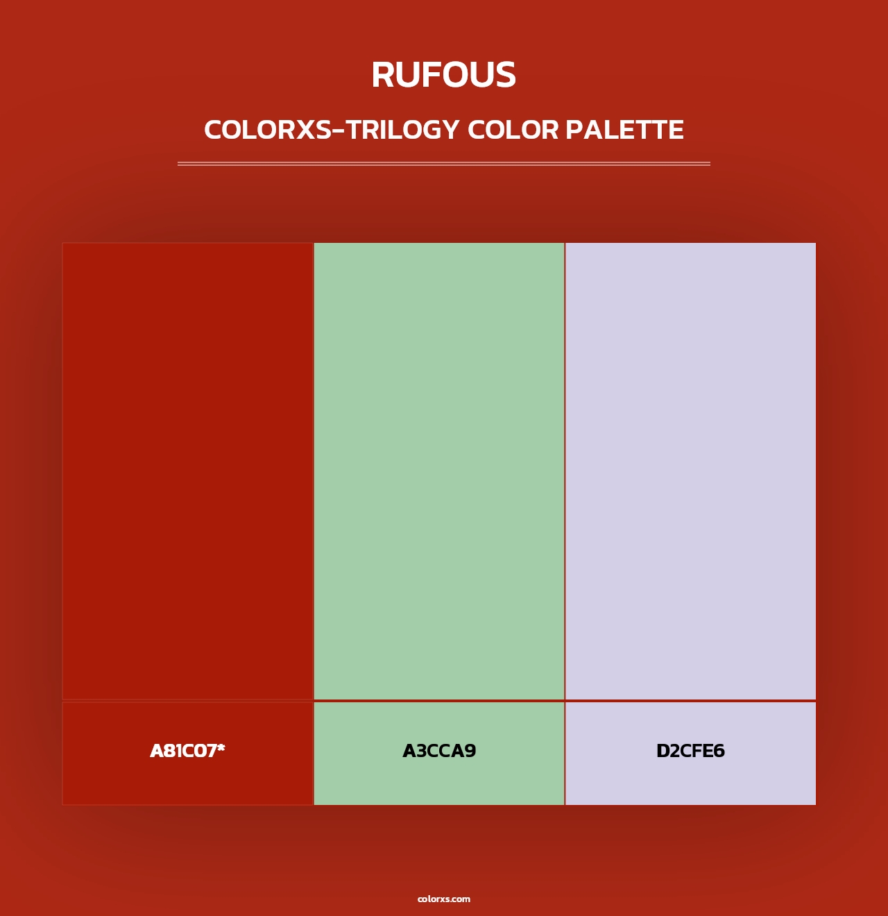 Rufous - Colorxs Trilogy Palette