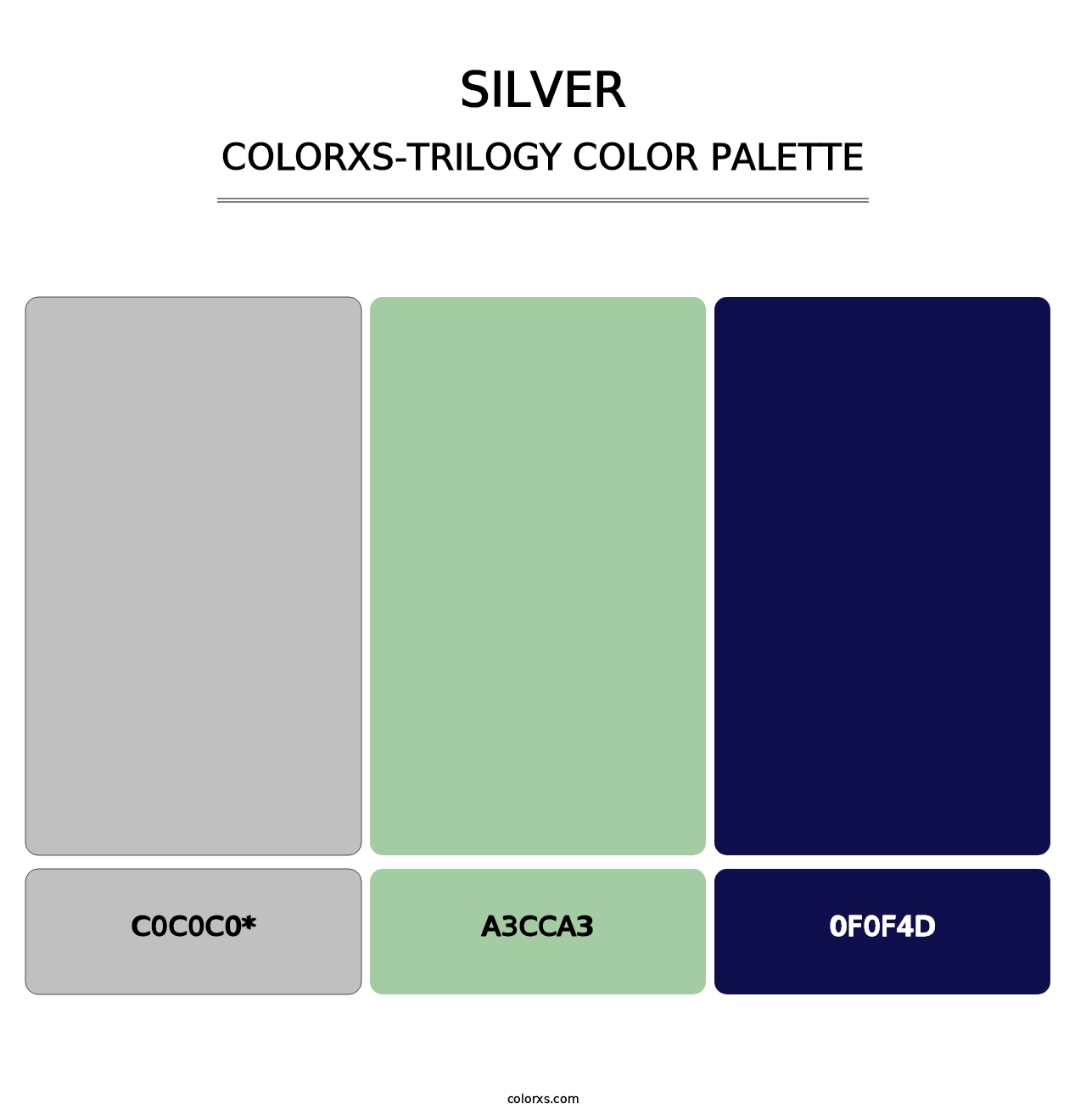 Silver - Colorxs Trilogy Palette