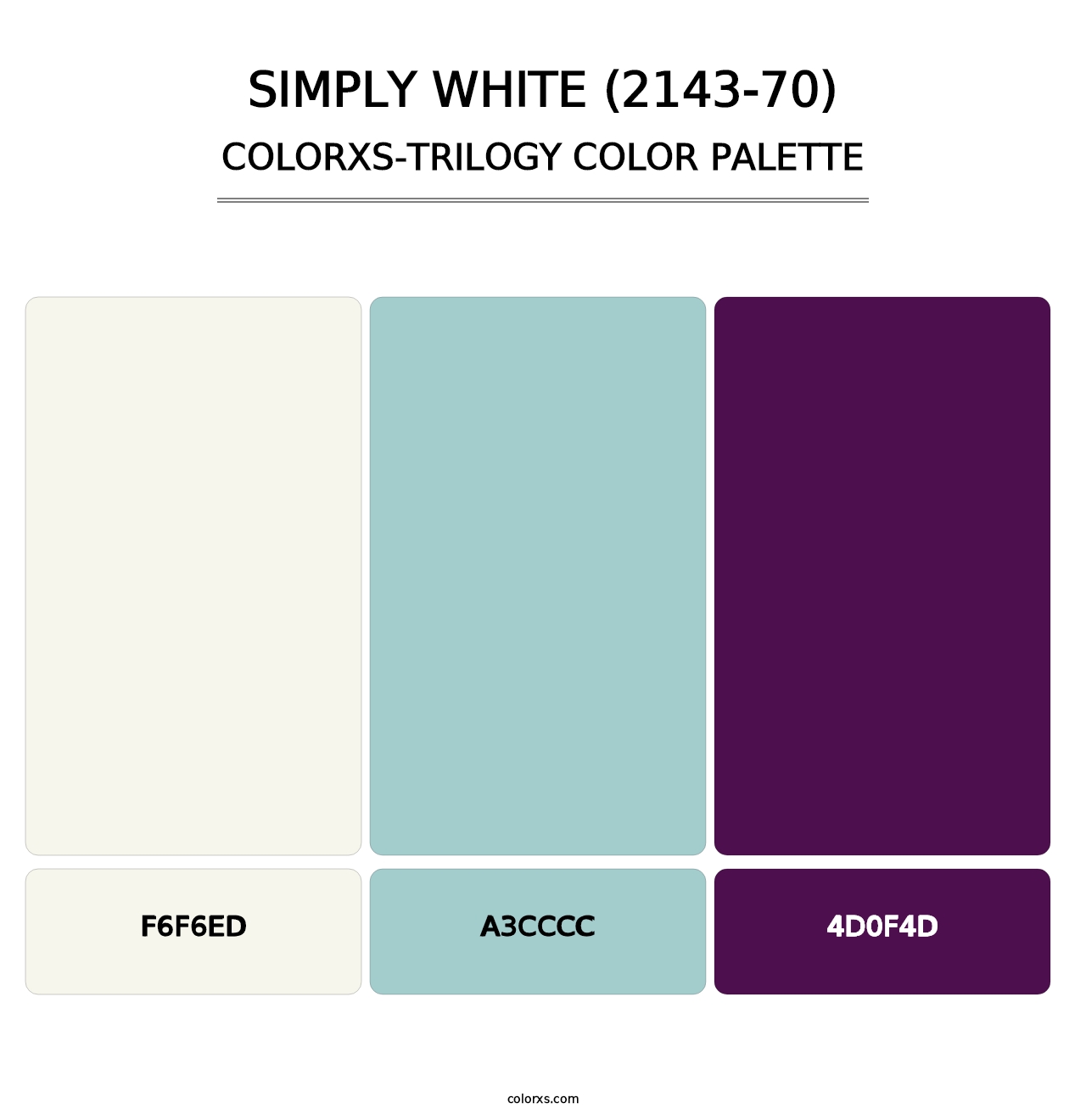 Simply White (2143-70) - Colorxs Trilogy Palette