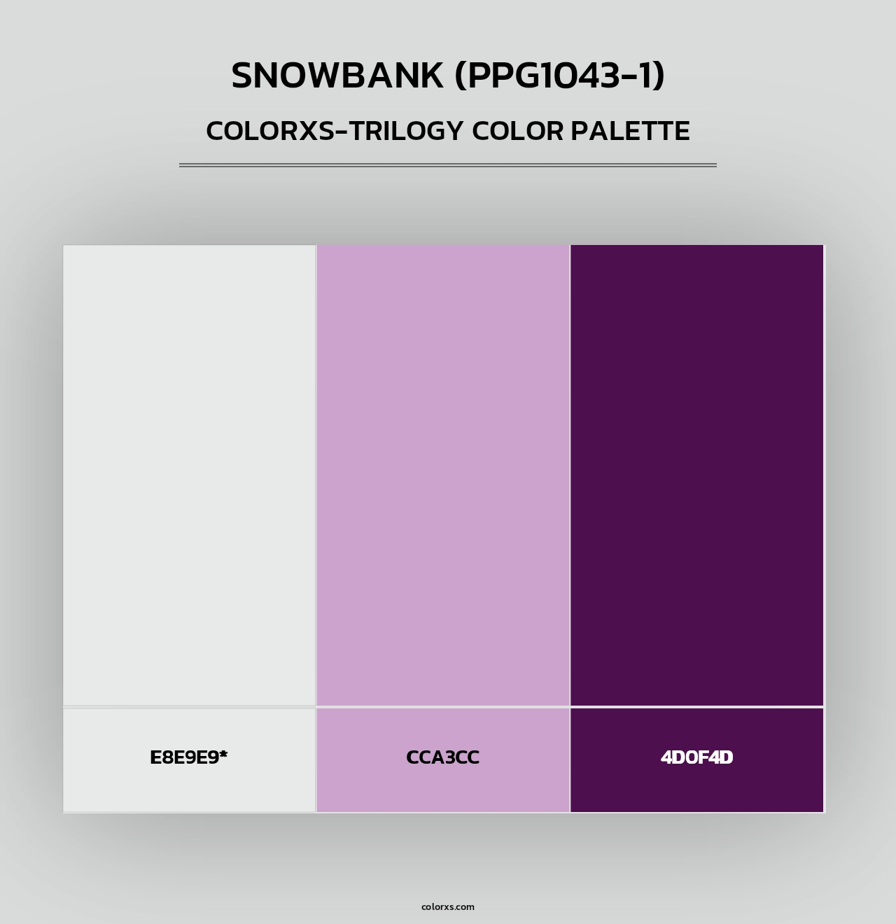 Snowbank (PPG1043-1) - Colorxs Trilogy Palette