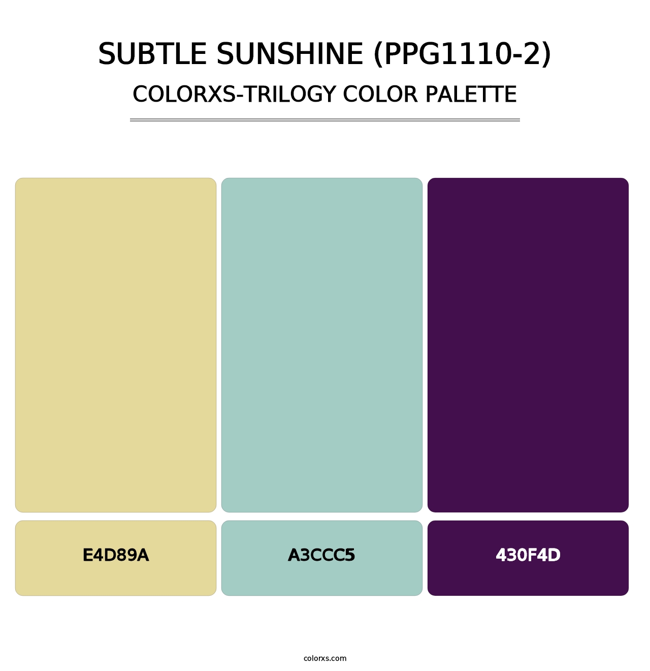 Subtle Sunshine (PPG1110-2) - Colorxs Trilogy Palette