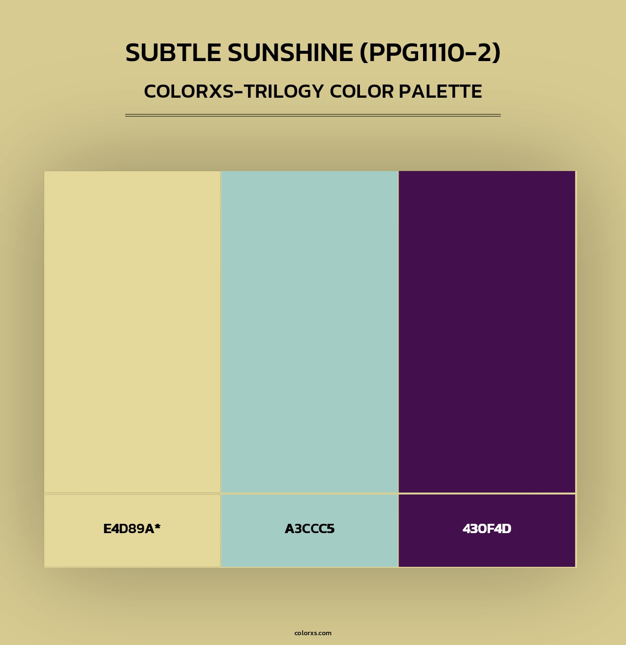 Subtle Sunshine (PPG1110-2) - Colorxs Trilogy Palette