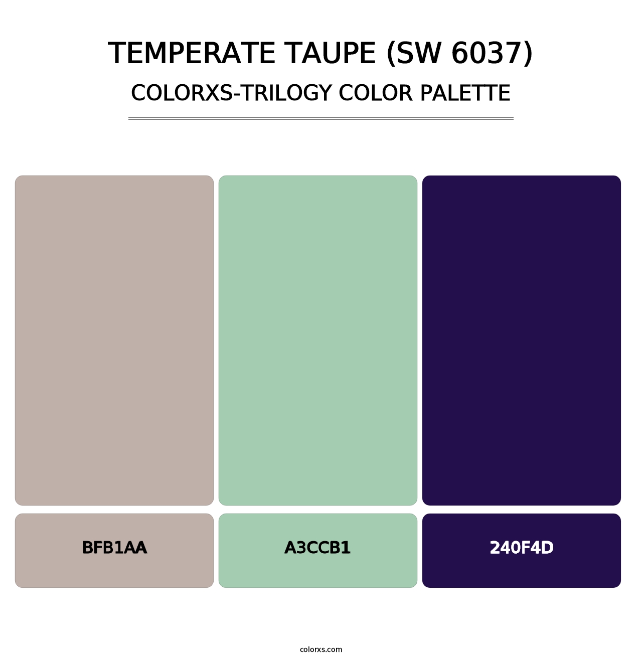 Temperate Taupe (SW 6037) - Colorxs Trilogy Palette